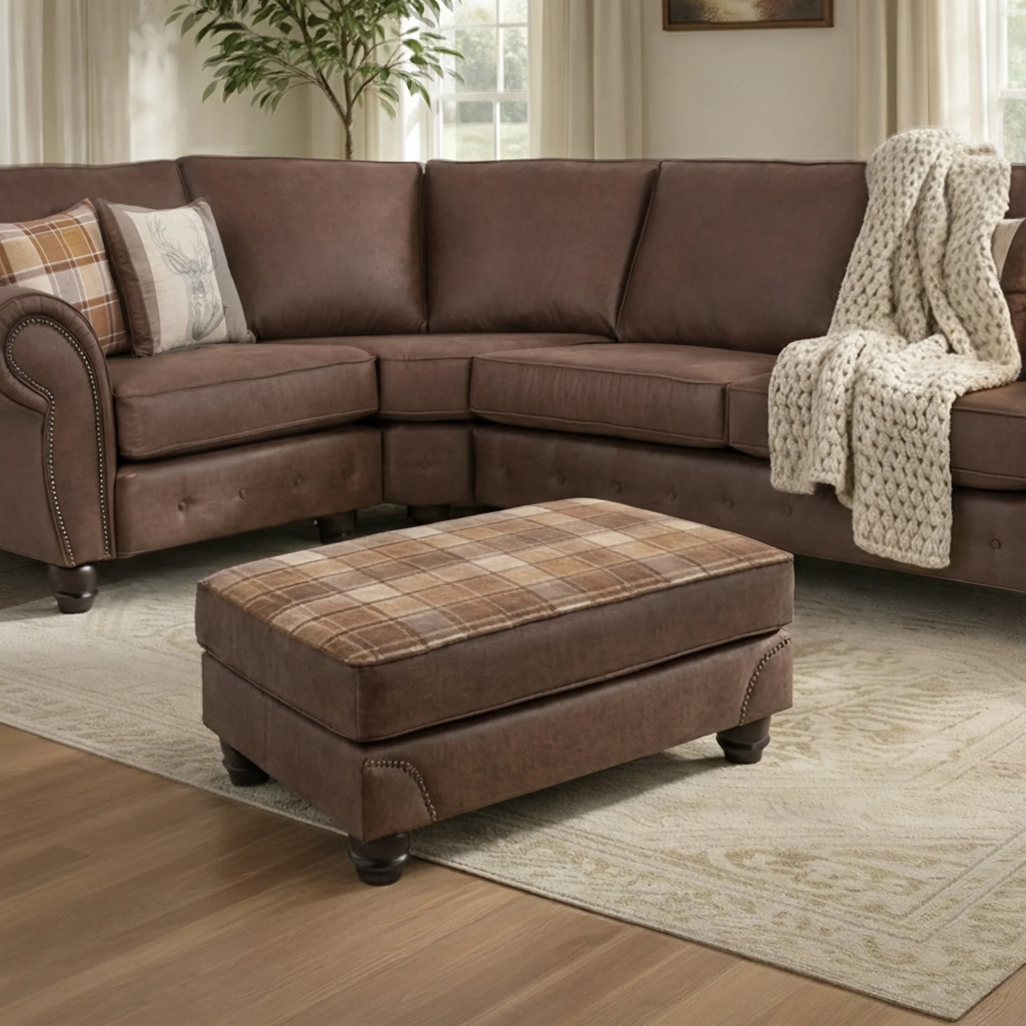 Ashford Faux Leather Footstool - Image 2