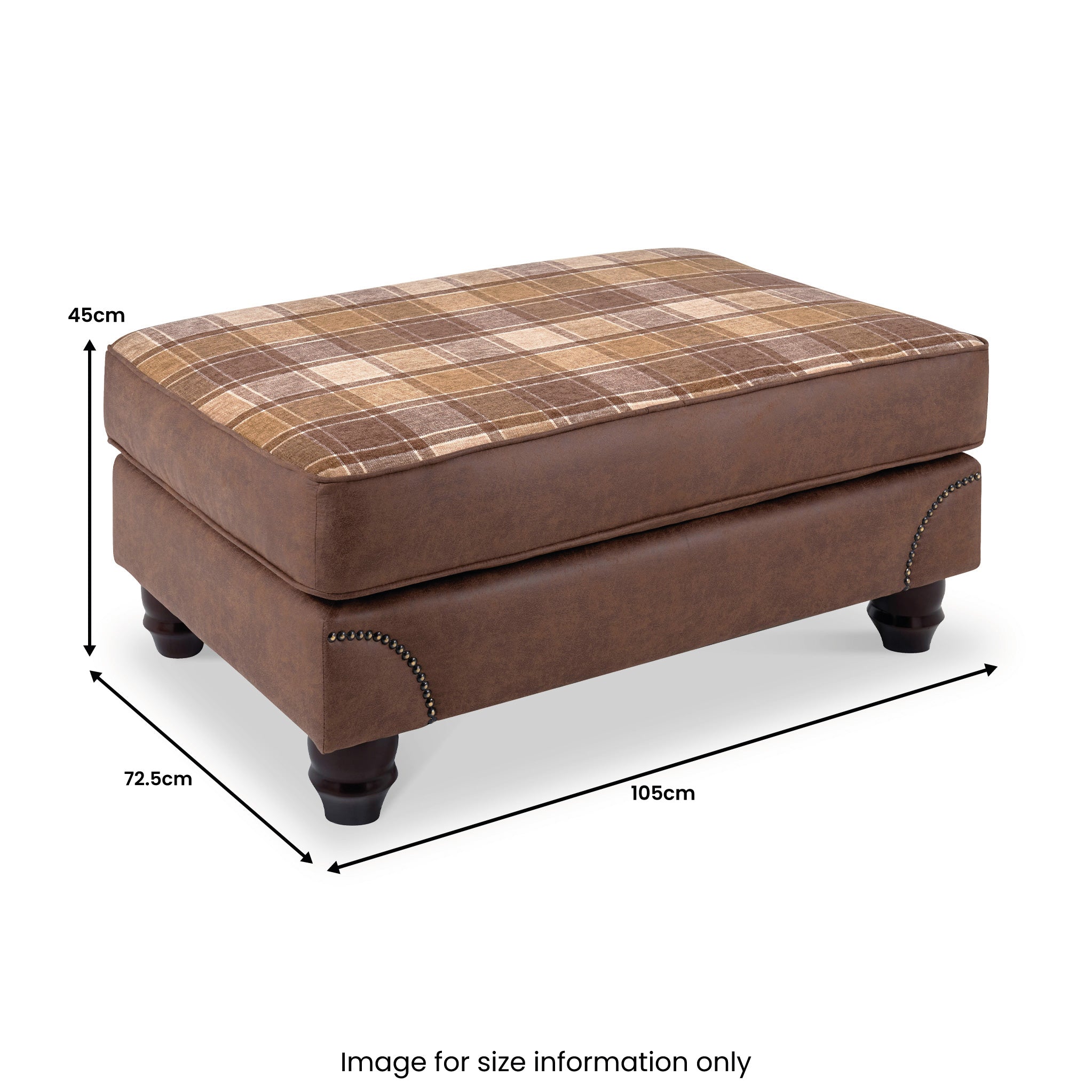 Ashford Faux Leather Footstool - Image 6
