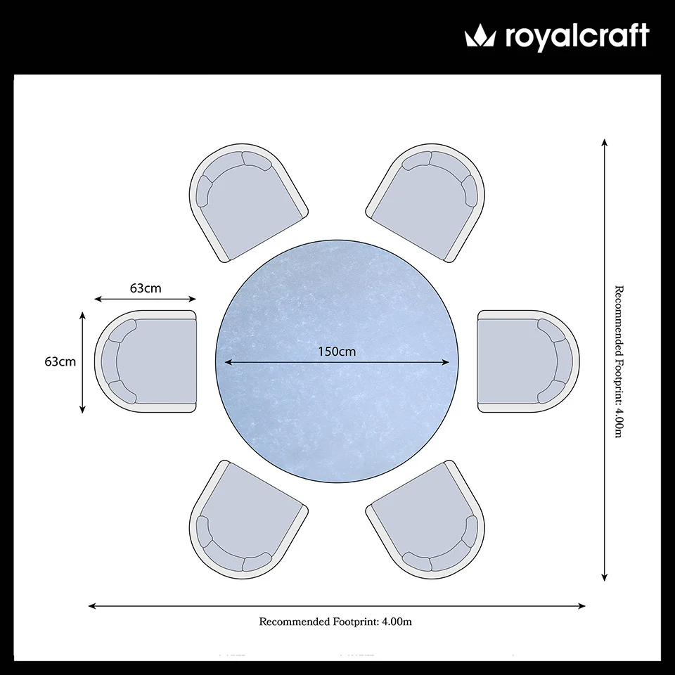 Aspen 6 Seater Round Ceramic Glass Dining Set with Aspen Rope Chairs - Image 8