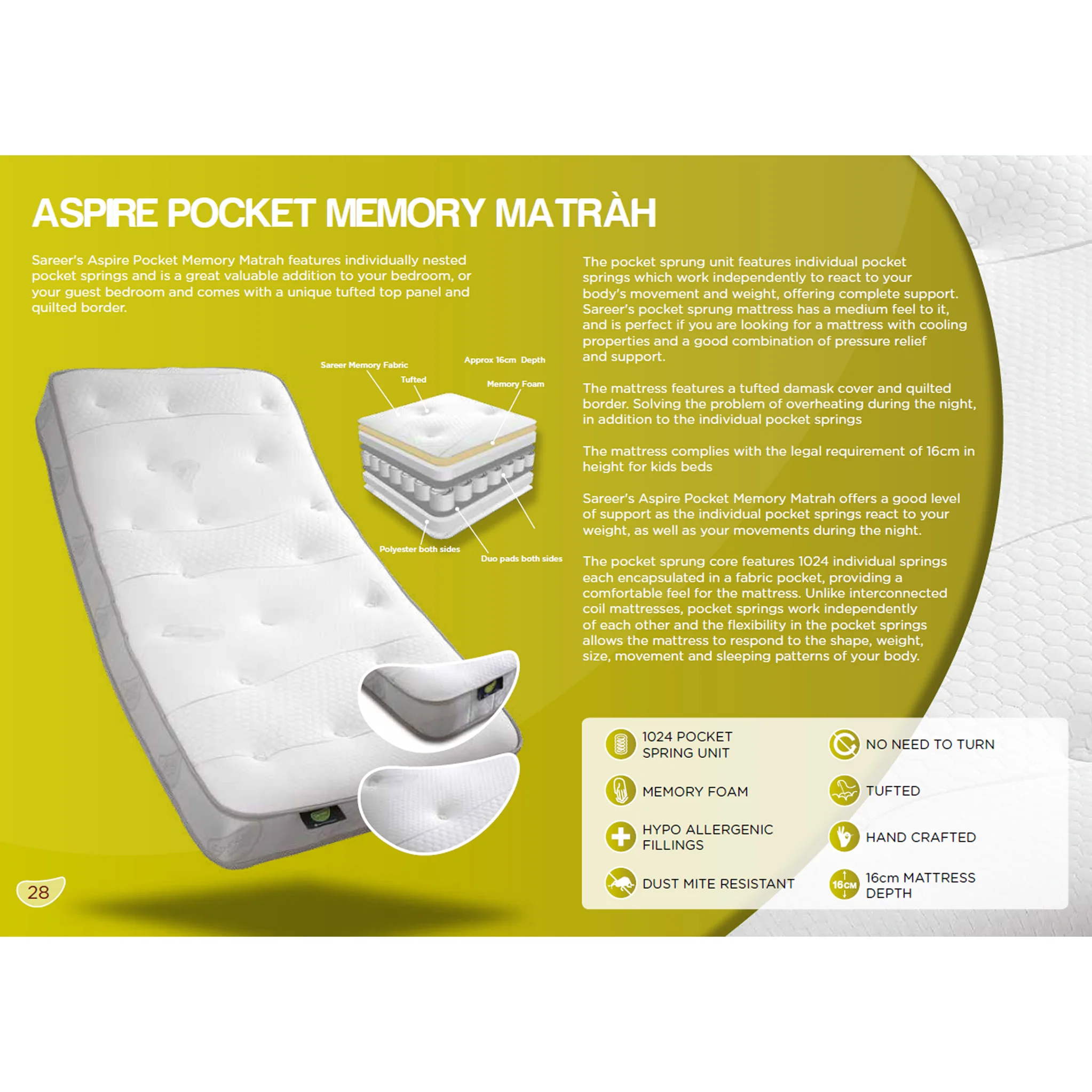 Aspire Pocket Sprung Memory Mattress - Image 6