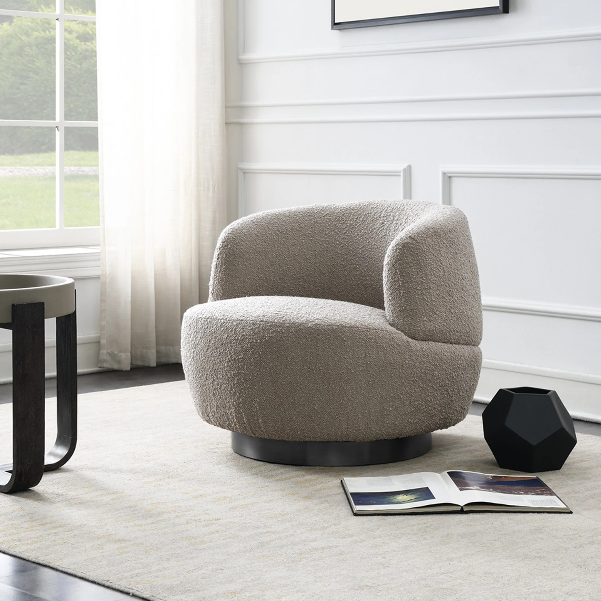 Astra Boucle Swivel Accent Chair - Image 2