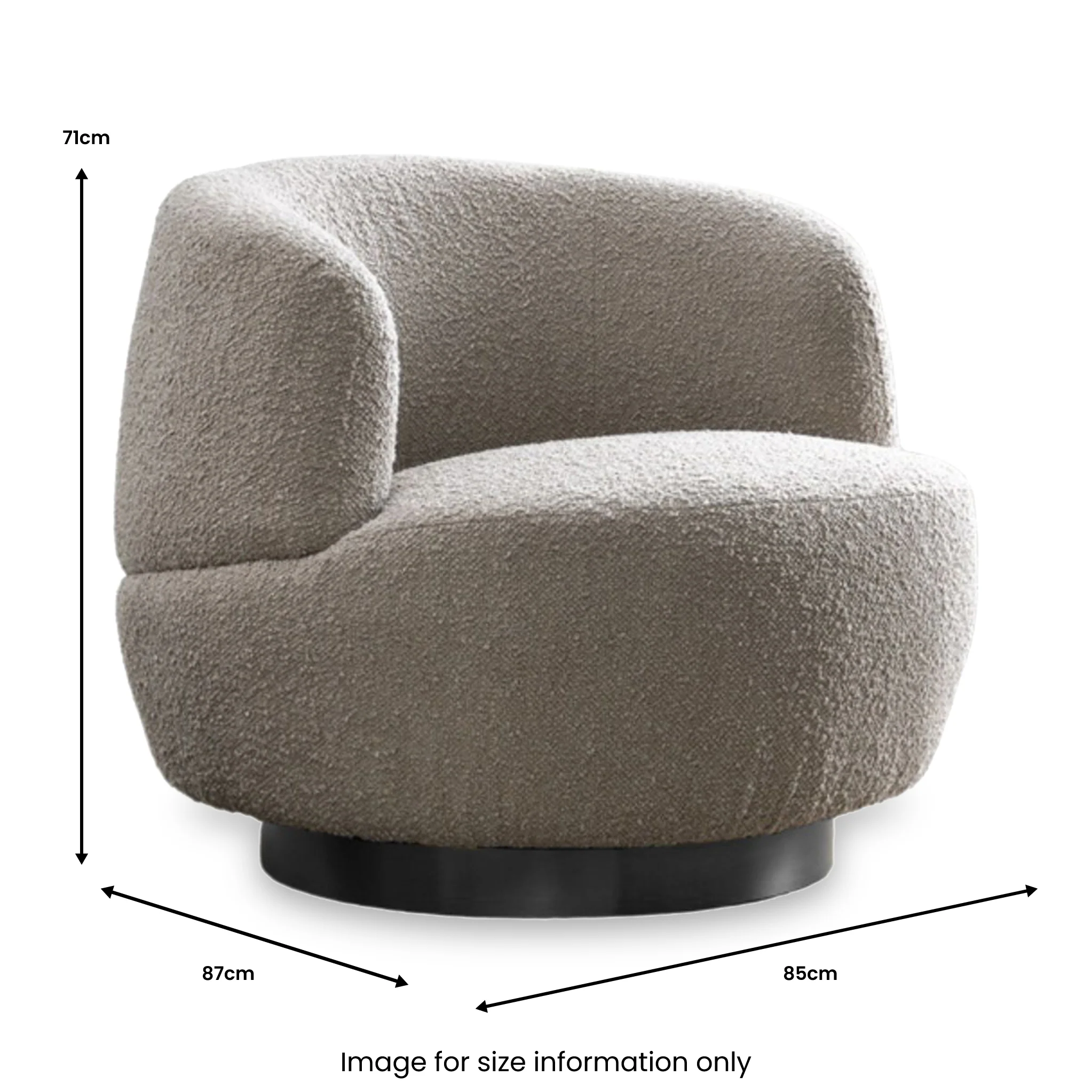 Astra Boucle Swivel Accent Chair - Image 3