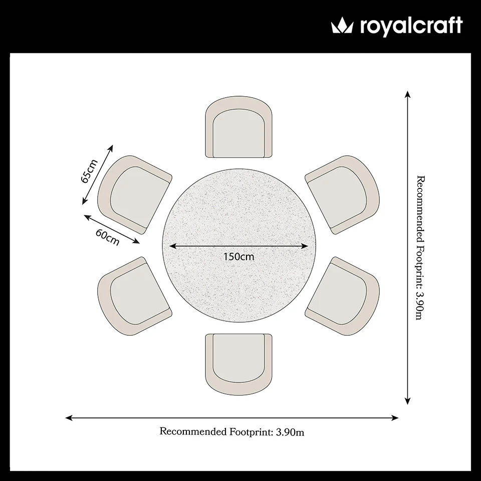 Astral 6 Seater Round Terrazzo Concrete Dining Set with Eden Dusk Dining Chairs - Image 8