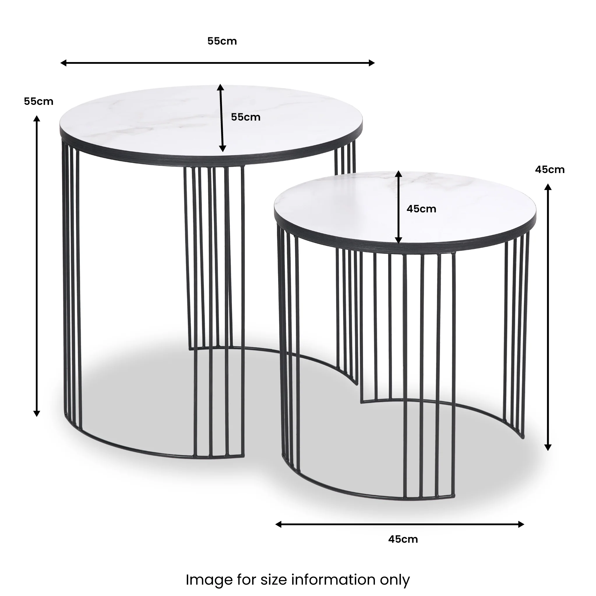 Atri Marble Effect Nest of Tables - Image 7