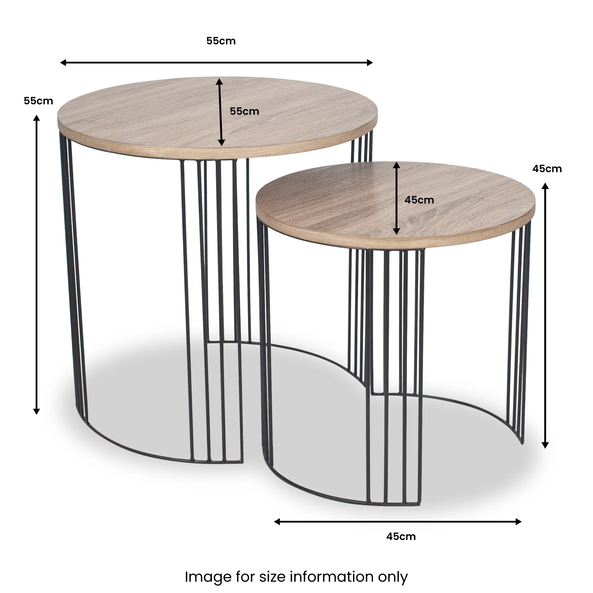 Atri Oak Wood Effect Nest of Tables - Image 4
