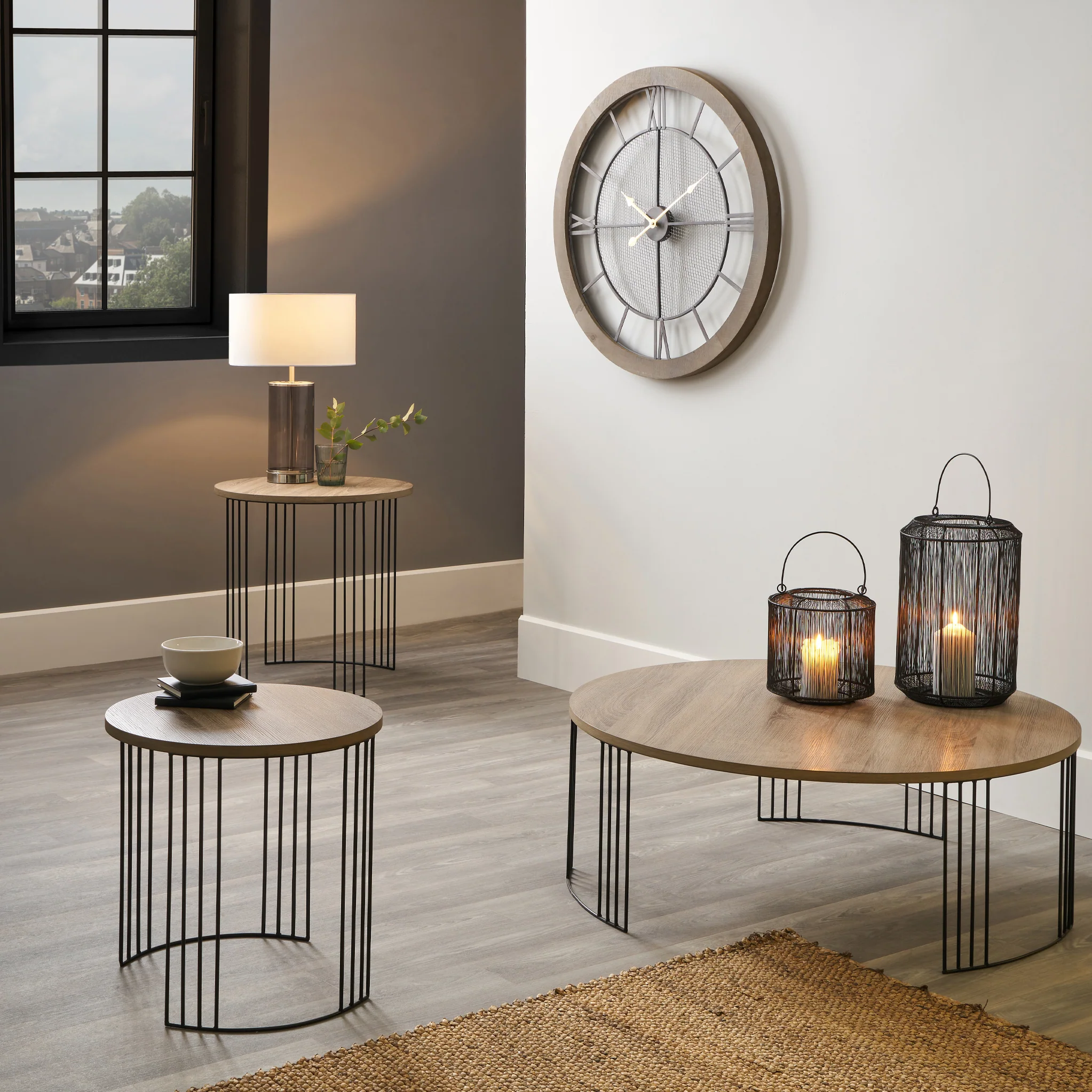 Atri Oak Wood Effect Nest of Tables - Image 5