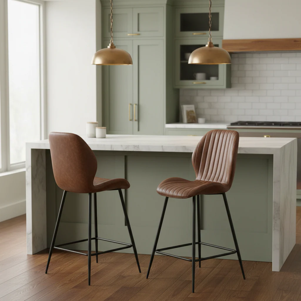 Aubette Faux Leather Bar Stool - Image 2