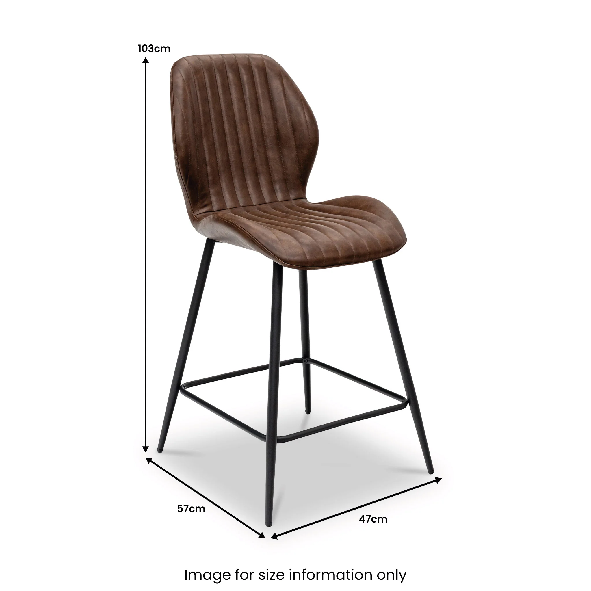 Aubette Faux Leather Bar Stool - Image 4