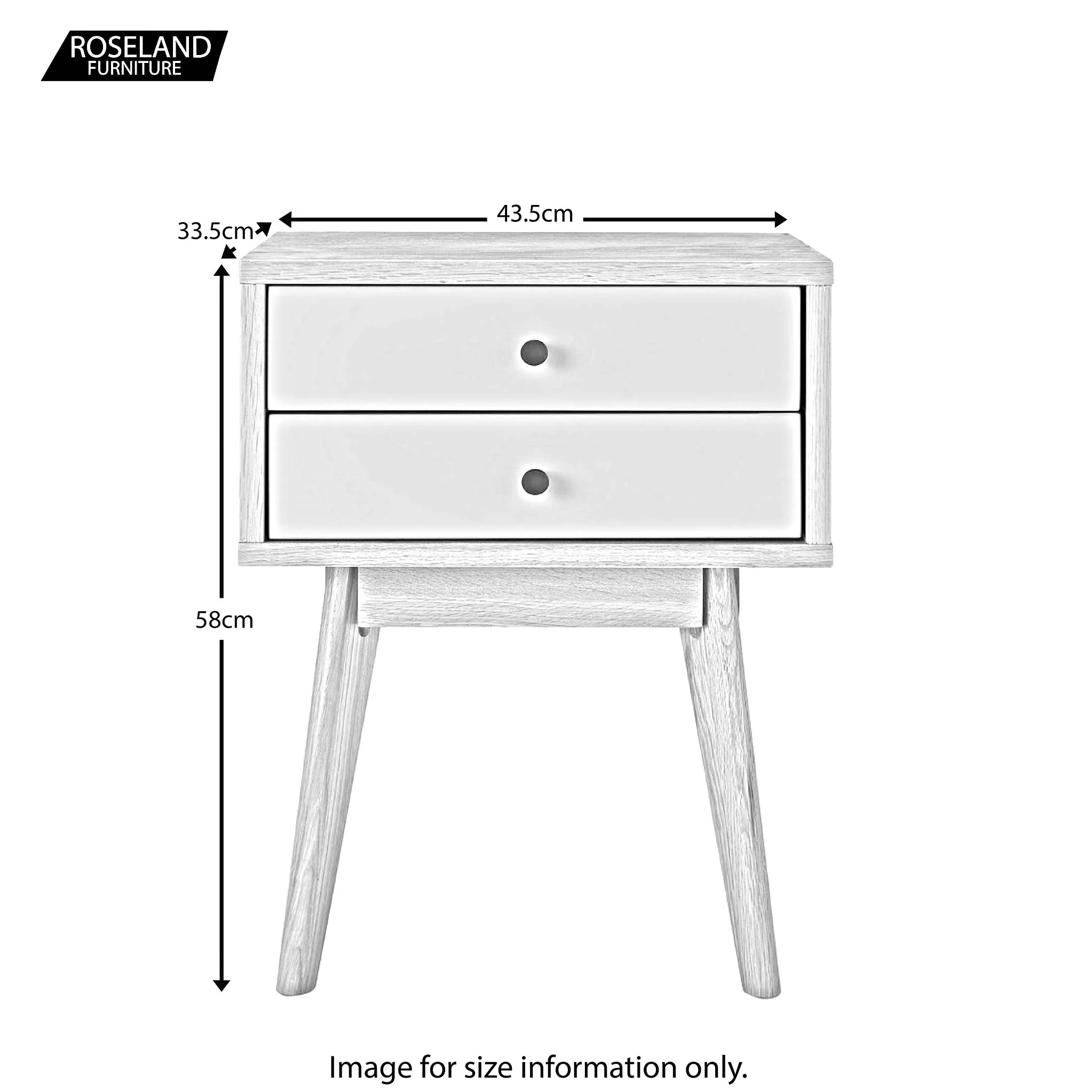 Aubrey 2 Drawer Bedside Table - Image 30