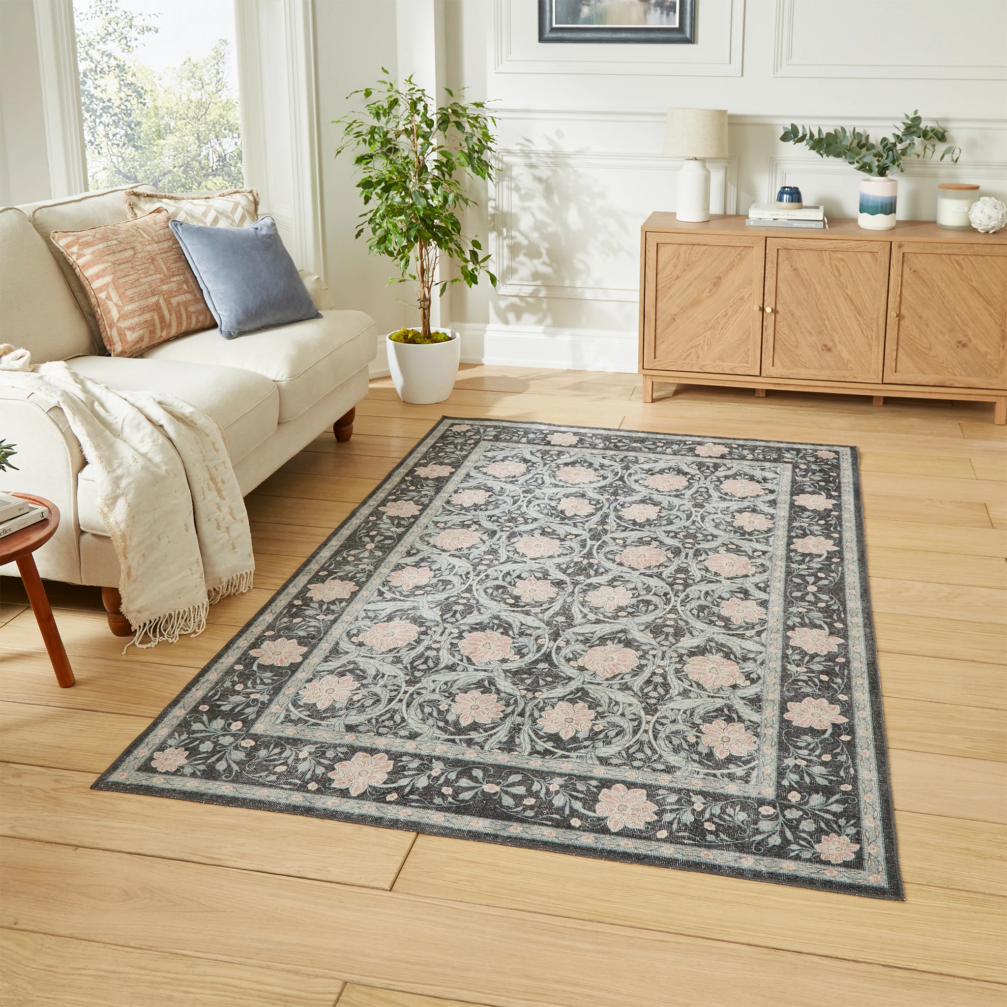 Aubrie Classic Floral Print Rug - Image 11