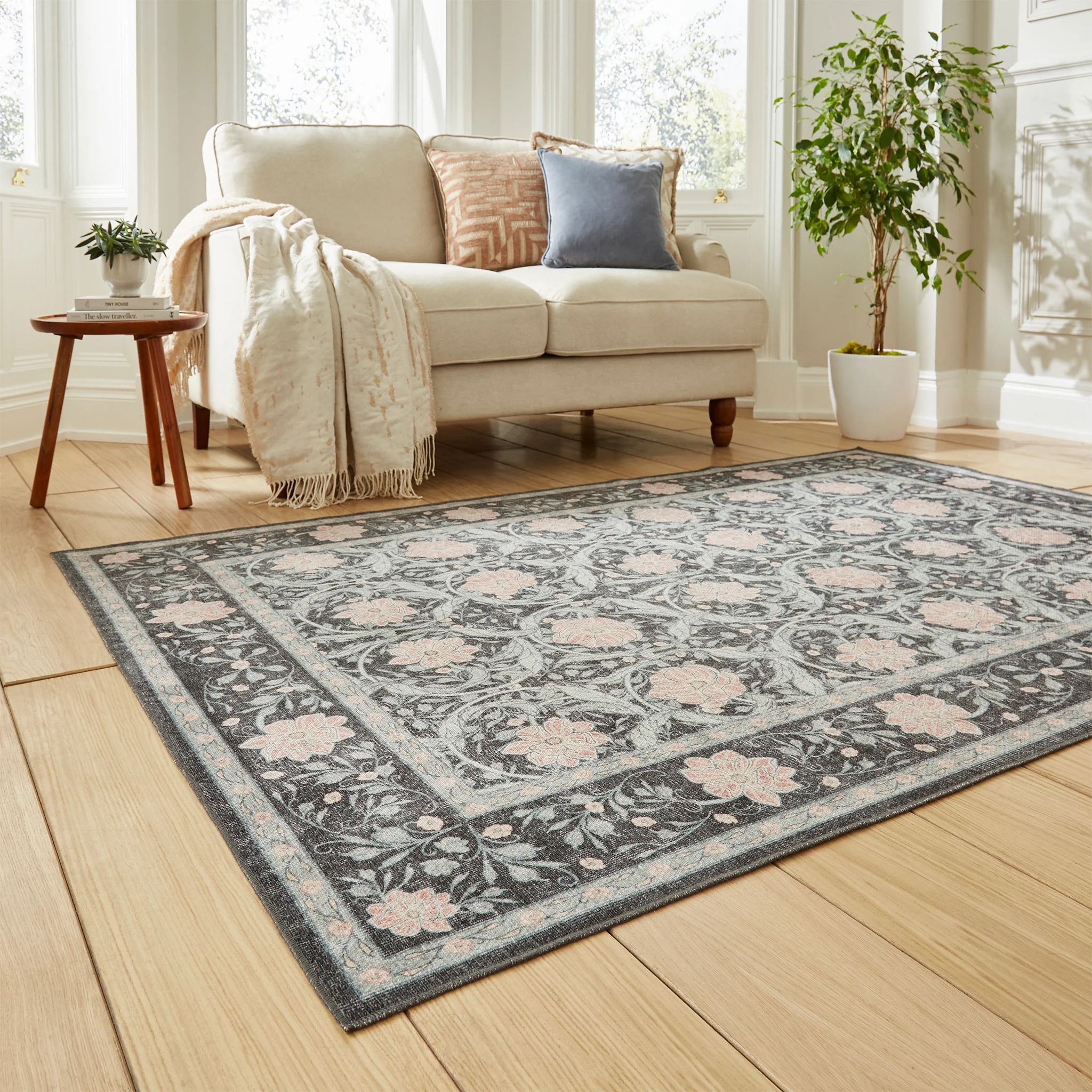 Aubrie Classic Floral Print Rug - Image 12