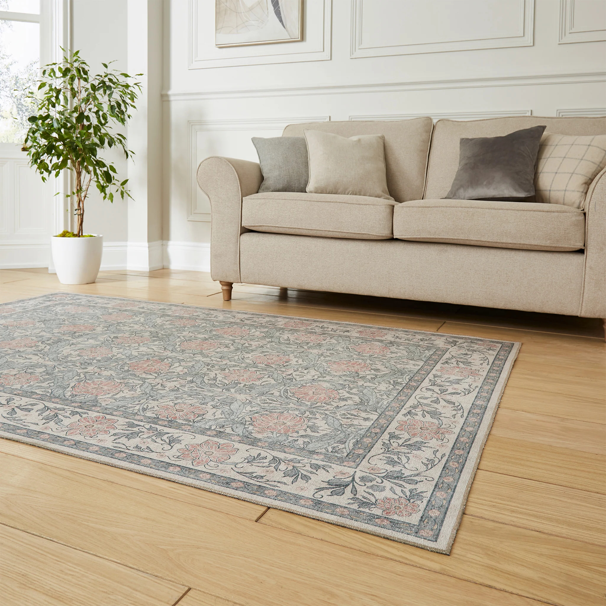 Aubrie Classic Floral Print Rug - Image 3