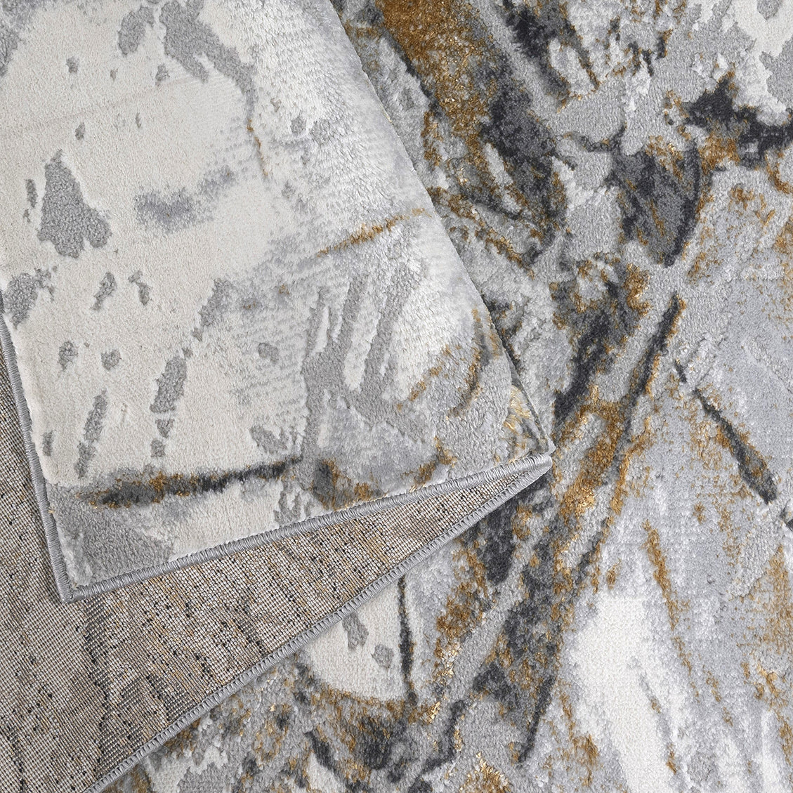 Auric Metallic Marble Effect Rug - Image 6