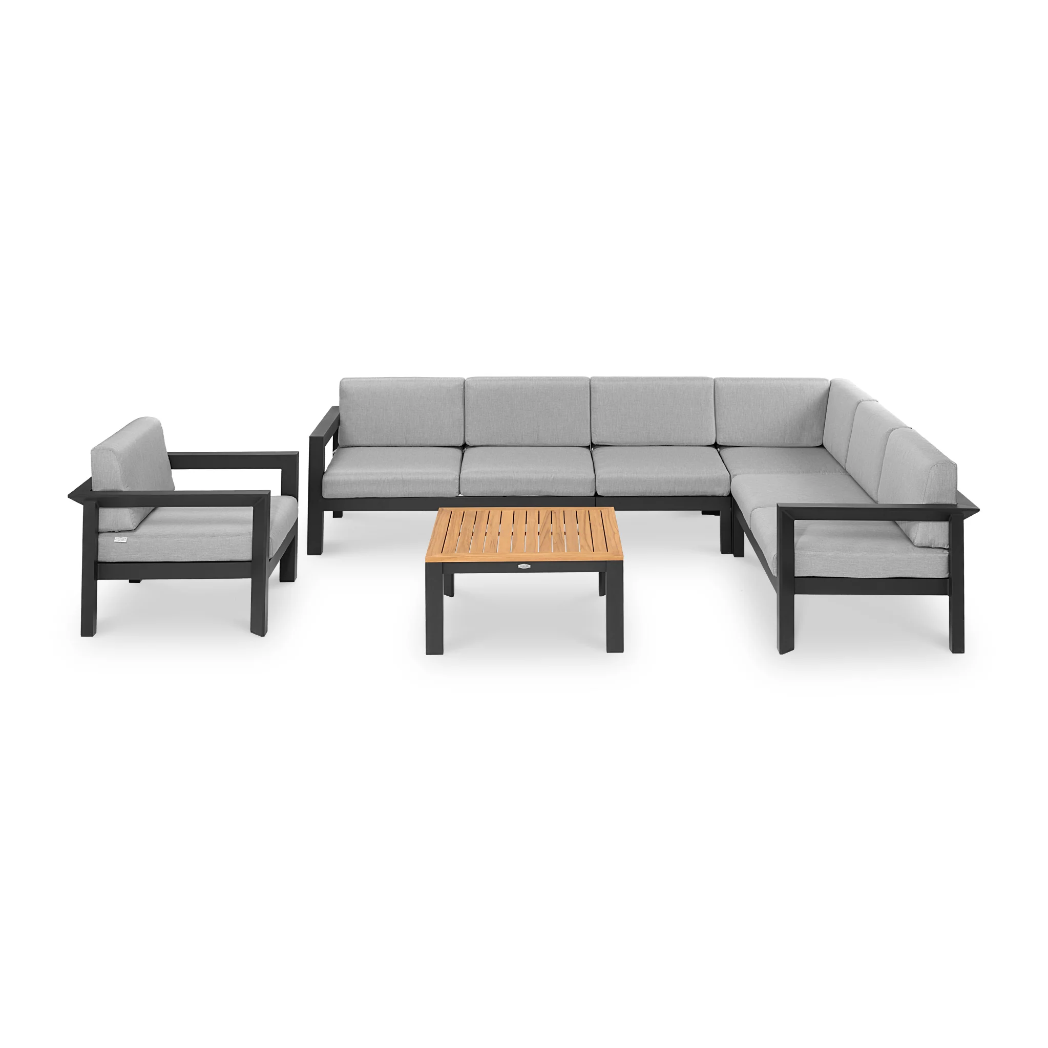 Austell Deluxe Corner Set with Teak Coffee Table - Image 2