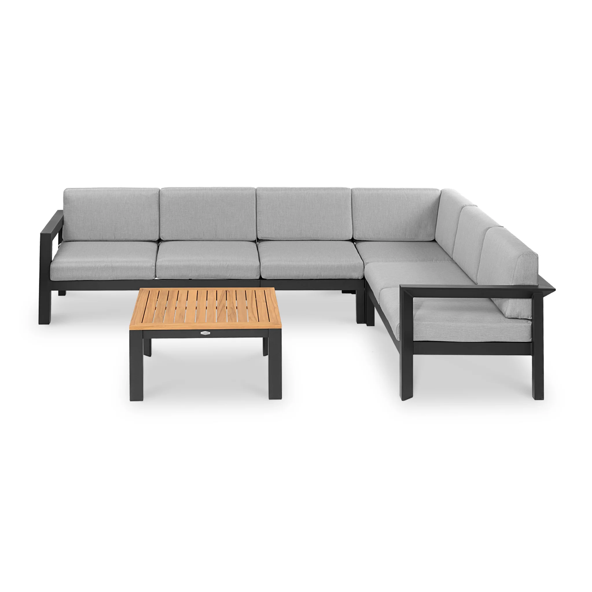 Austell Deluxe Corner Set with Teak Coffee Table - Image 4