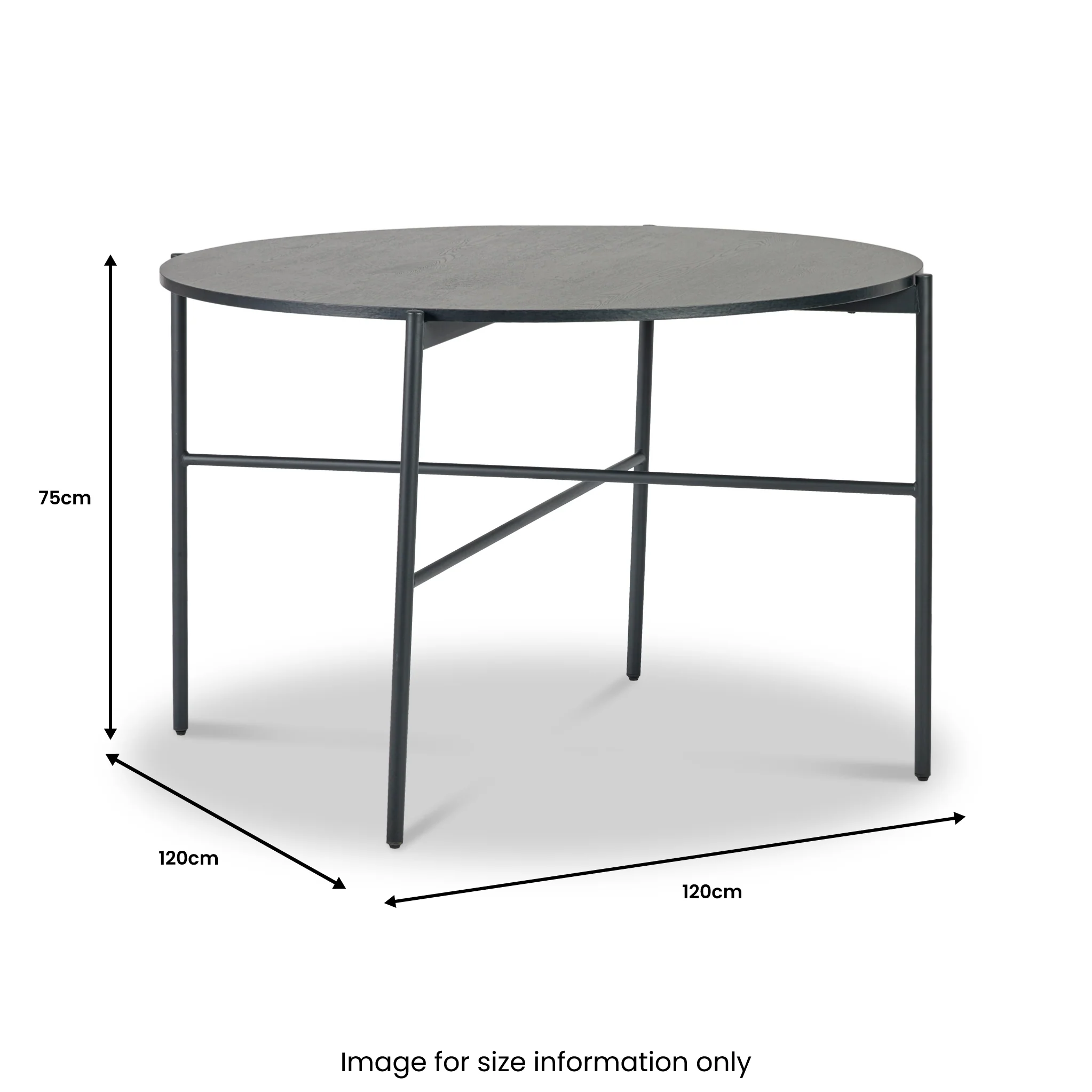 Austin 120cm Black Dining Table - Image 6
