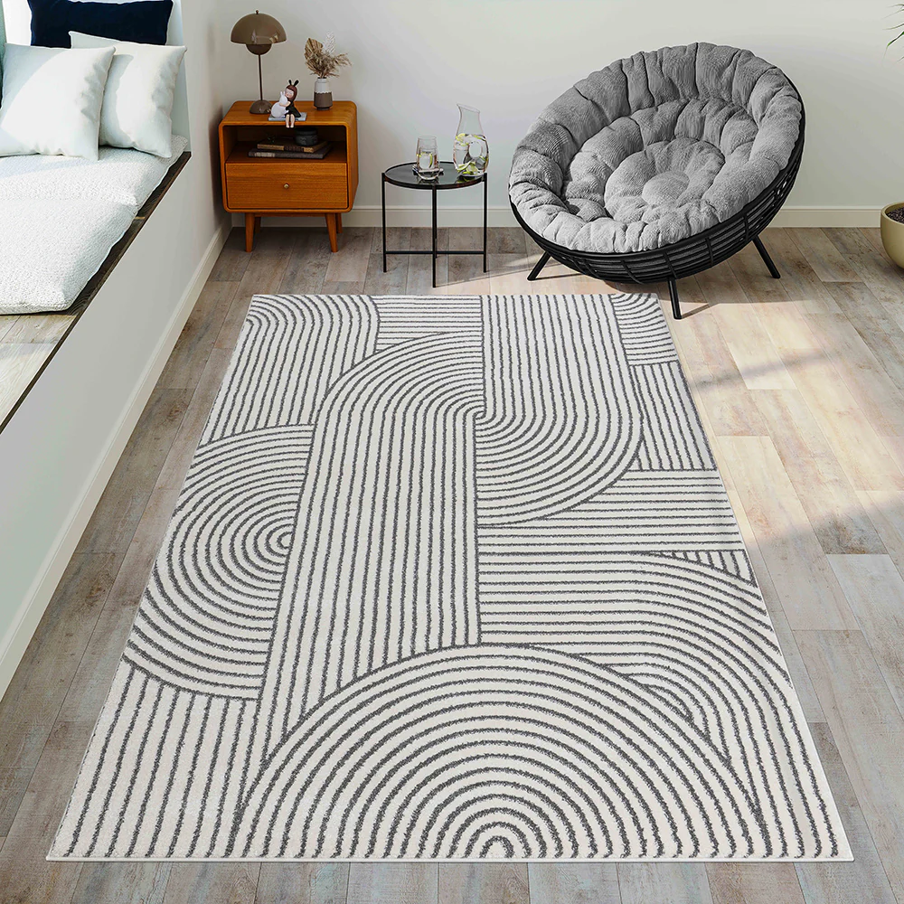 Avery Soft Abstract Curve Design Rug - Image 2
