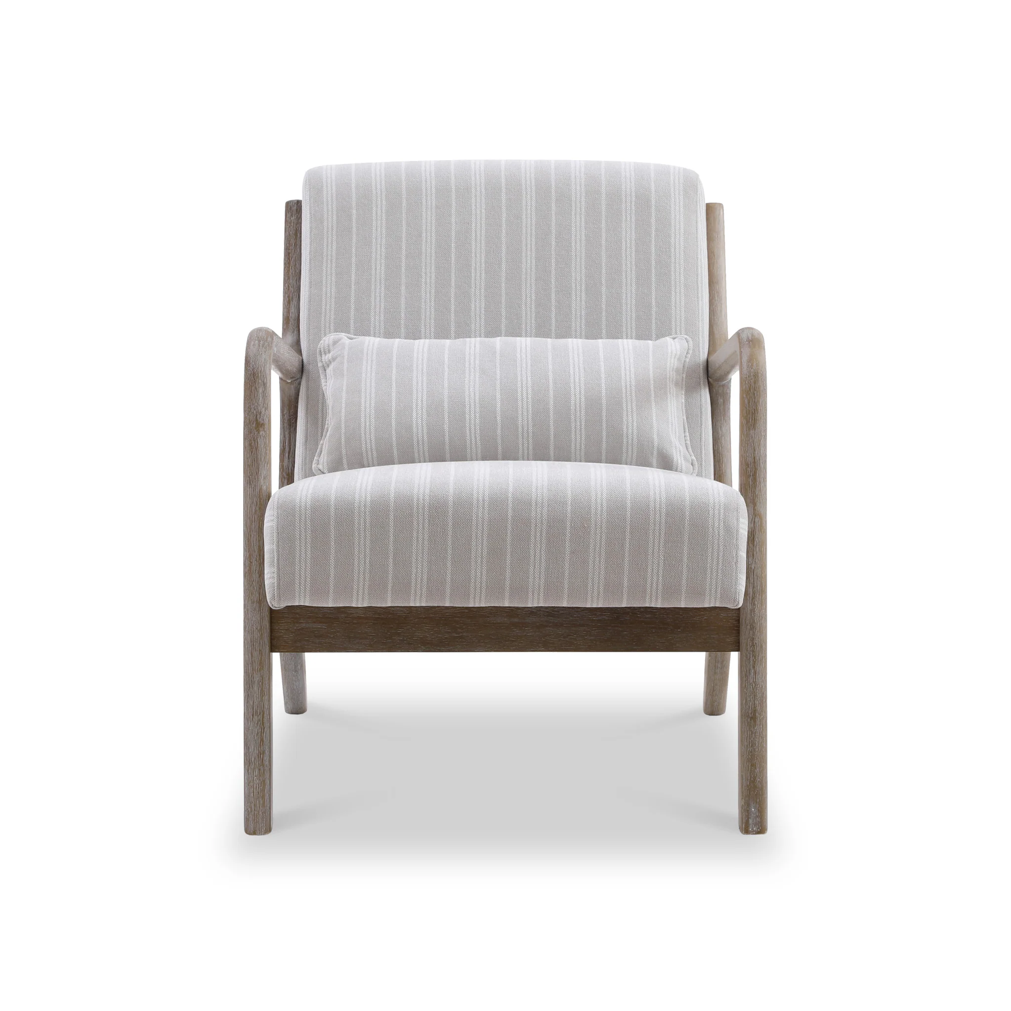 Avery Whitewashed Frame Chenille Stripe Chair - Image 3