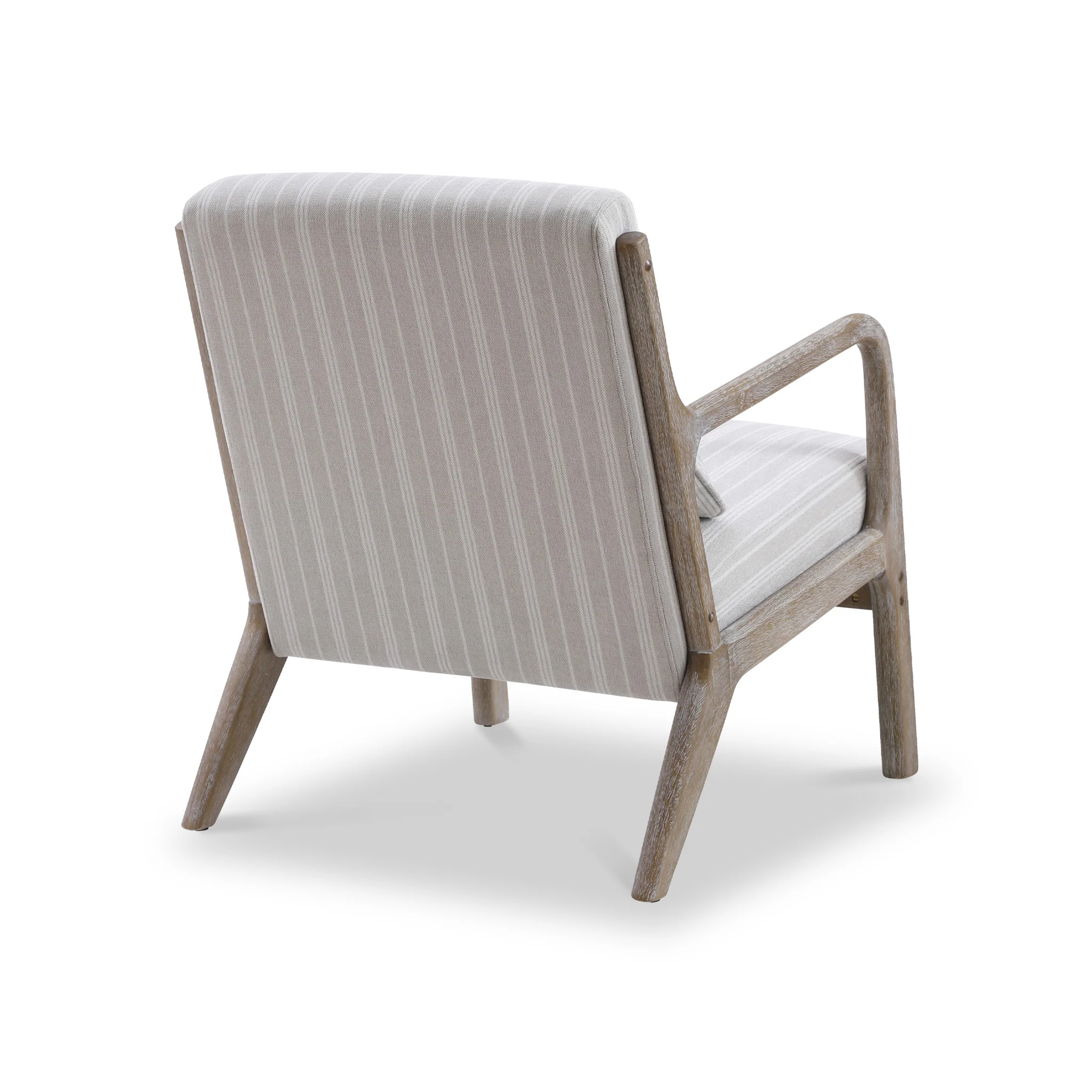 Avery Whitewashed Frame Chenille Stripe Chair - Image 4