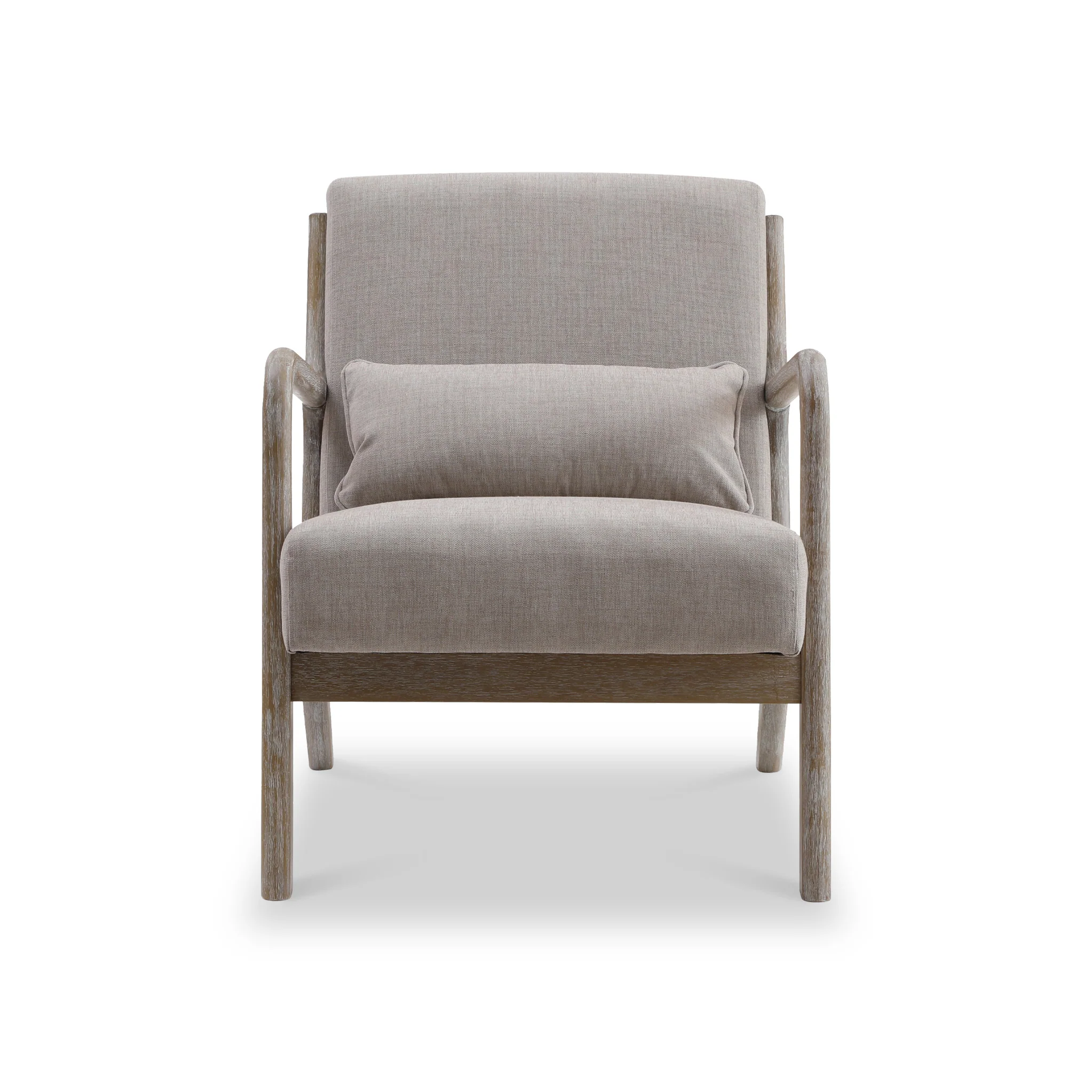 Avery Whitewashed Frame Linen Chair - Image 3