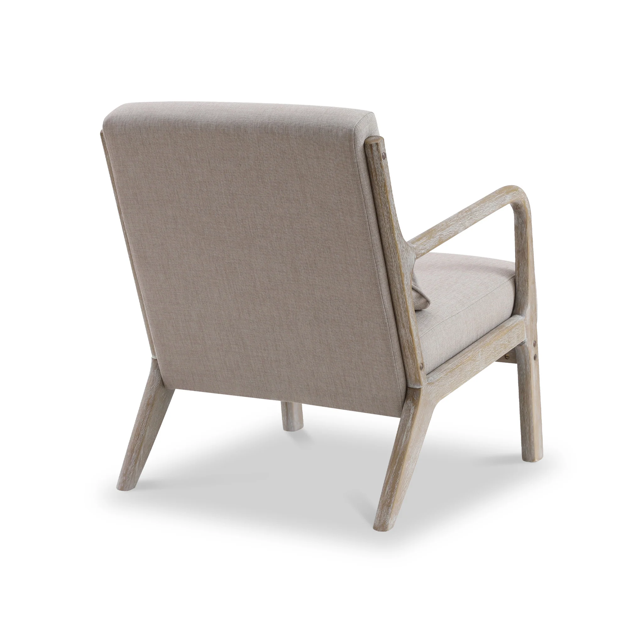 Avery Whitewashed Frame Linen Chair - Image 4