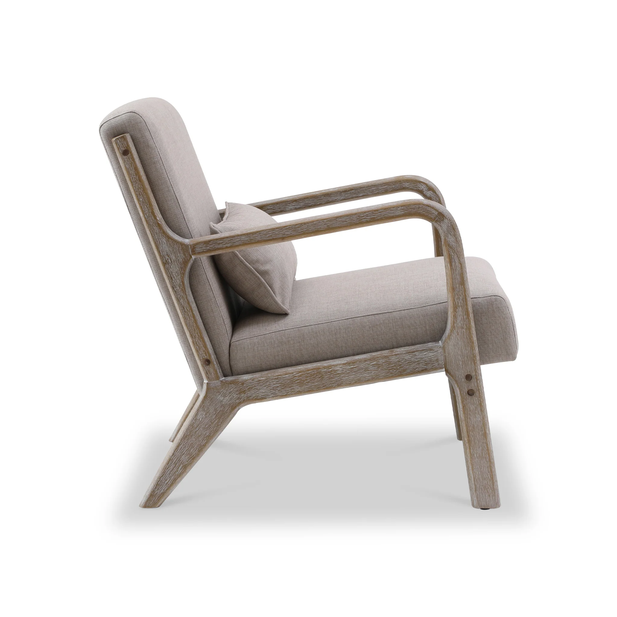 Avery Whitewashed Frame Linen Chair - Image 5