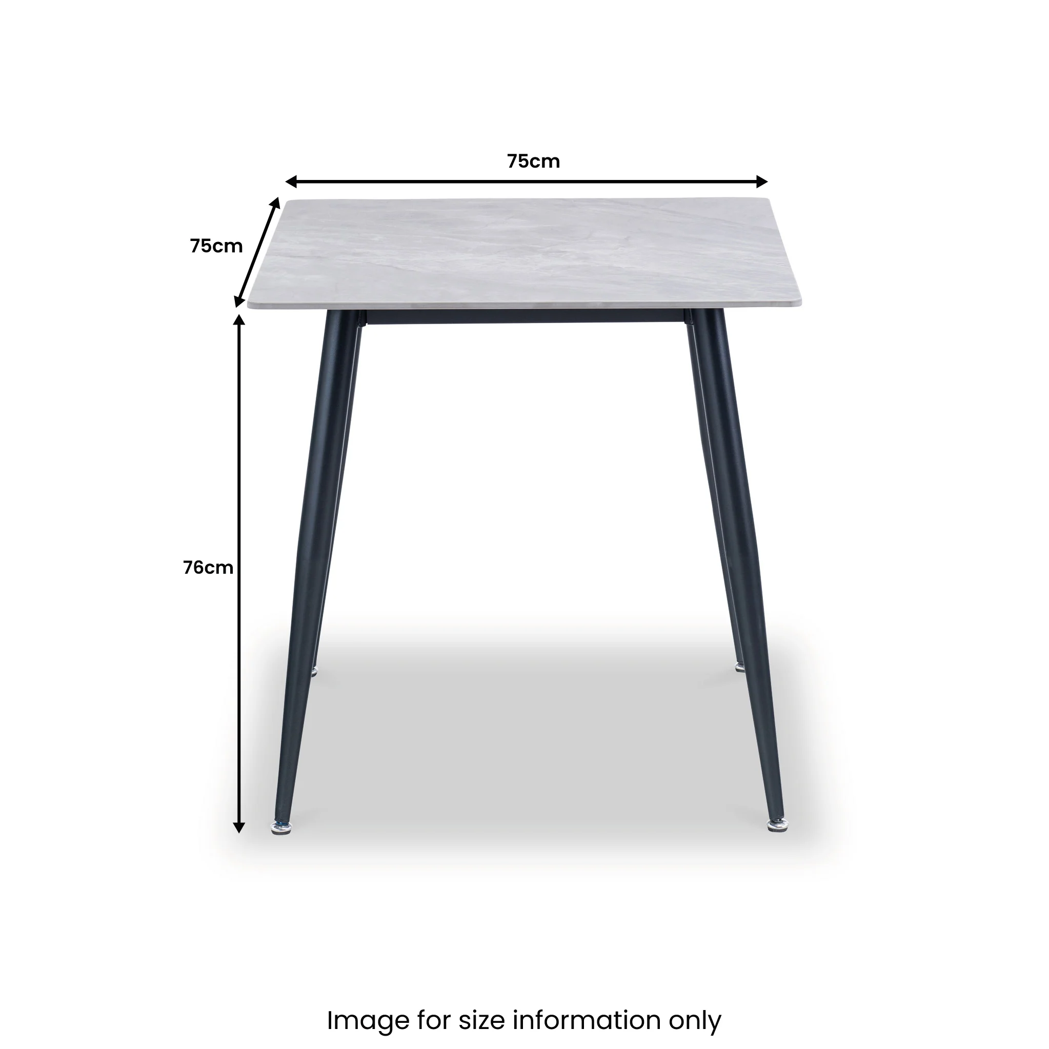 Avril Grey 75cm Sintered Stone Dining Table - Image 4