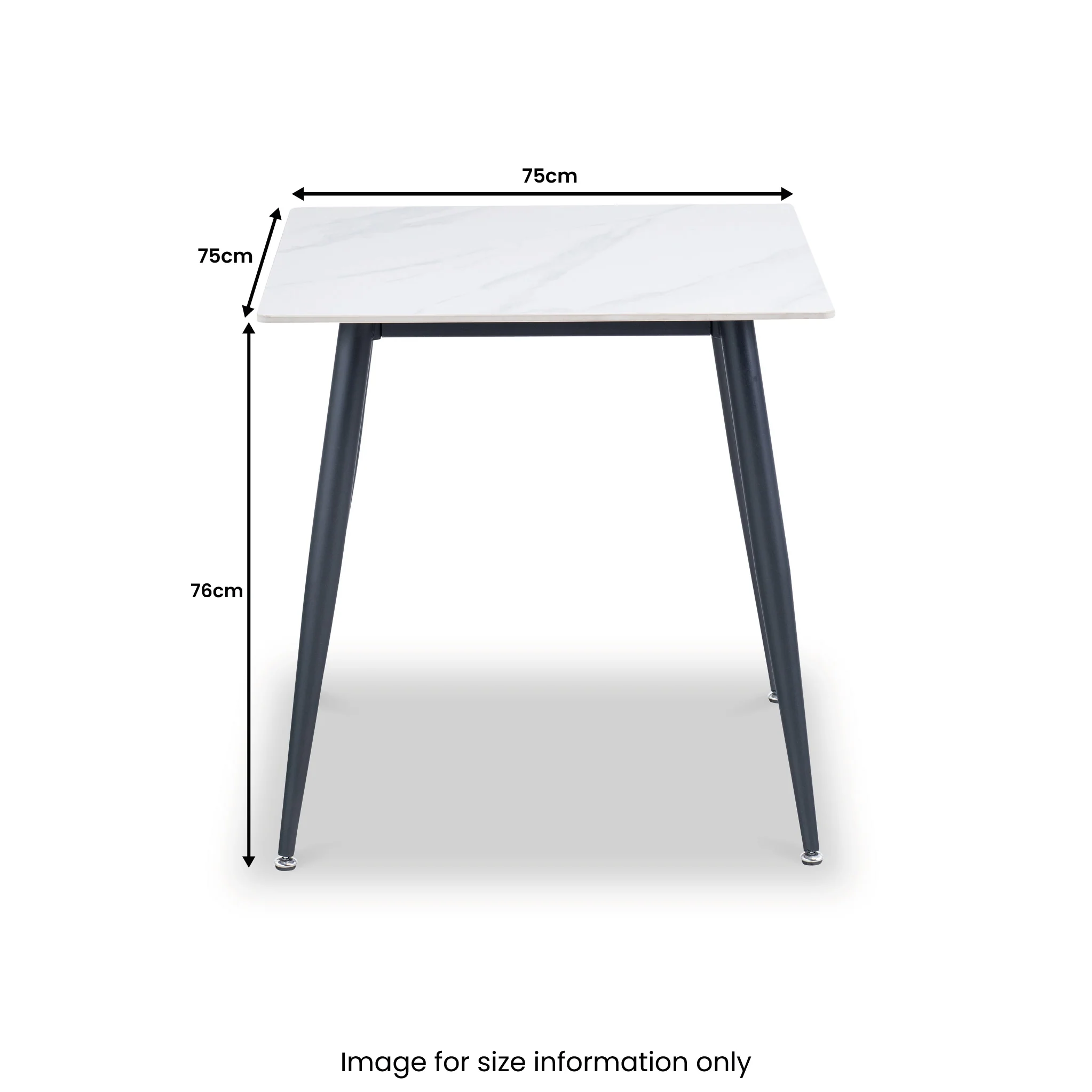Avril White Sintered Stone 75cm Dining Table - Image 4