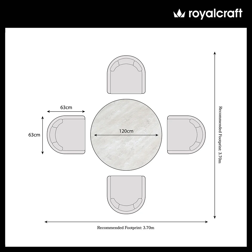 Bali 4 Seater Round Ceramic Glass Dining Set with Bali Rope Chairs - Image 12