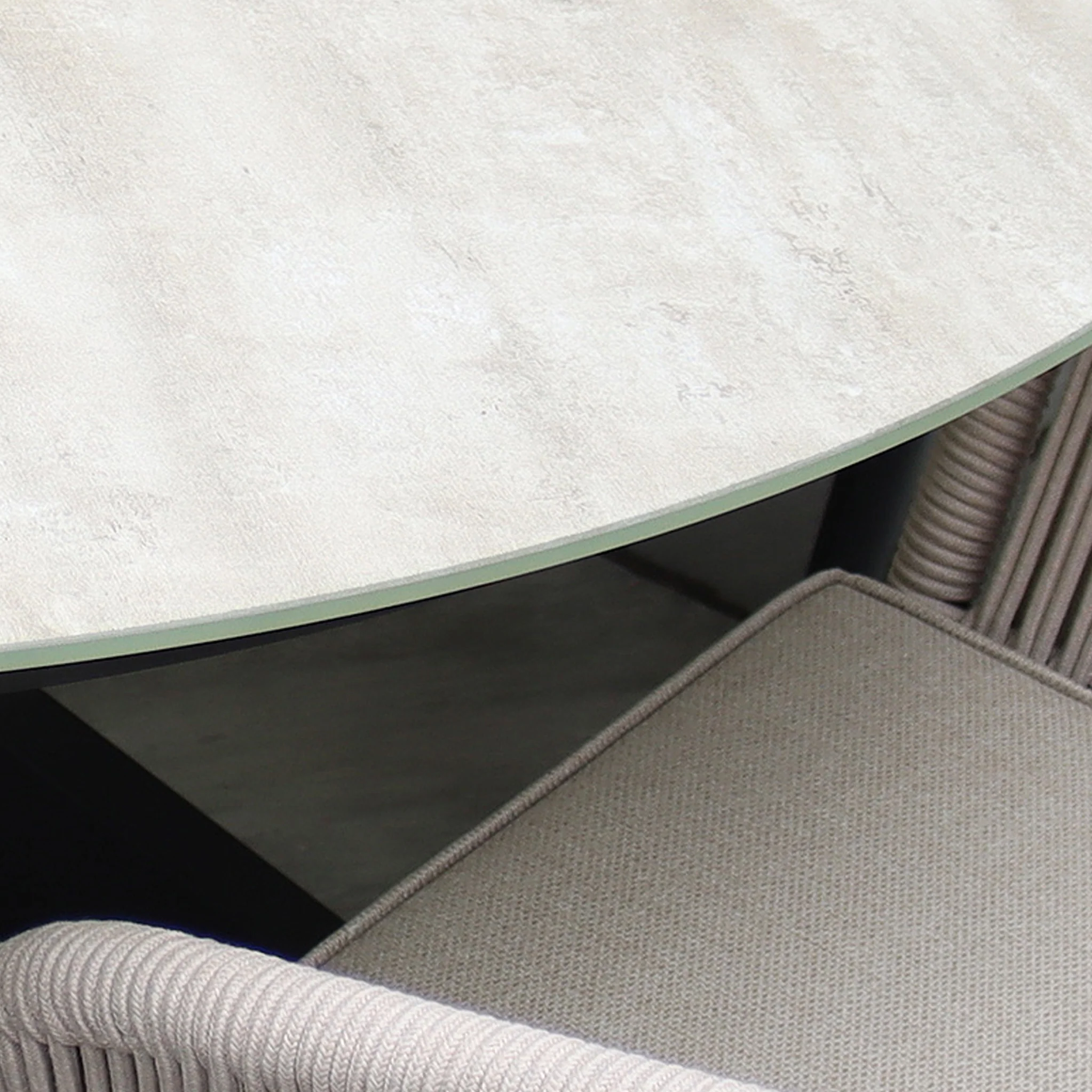 Bali 6 Seater Ellipse Ceramic Glass Dining Set with Bali Rope Chairs - Image 7