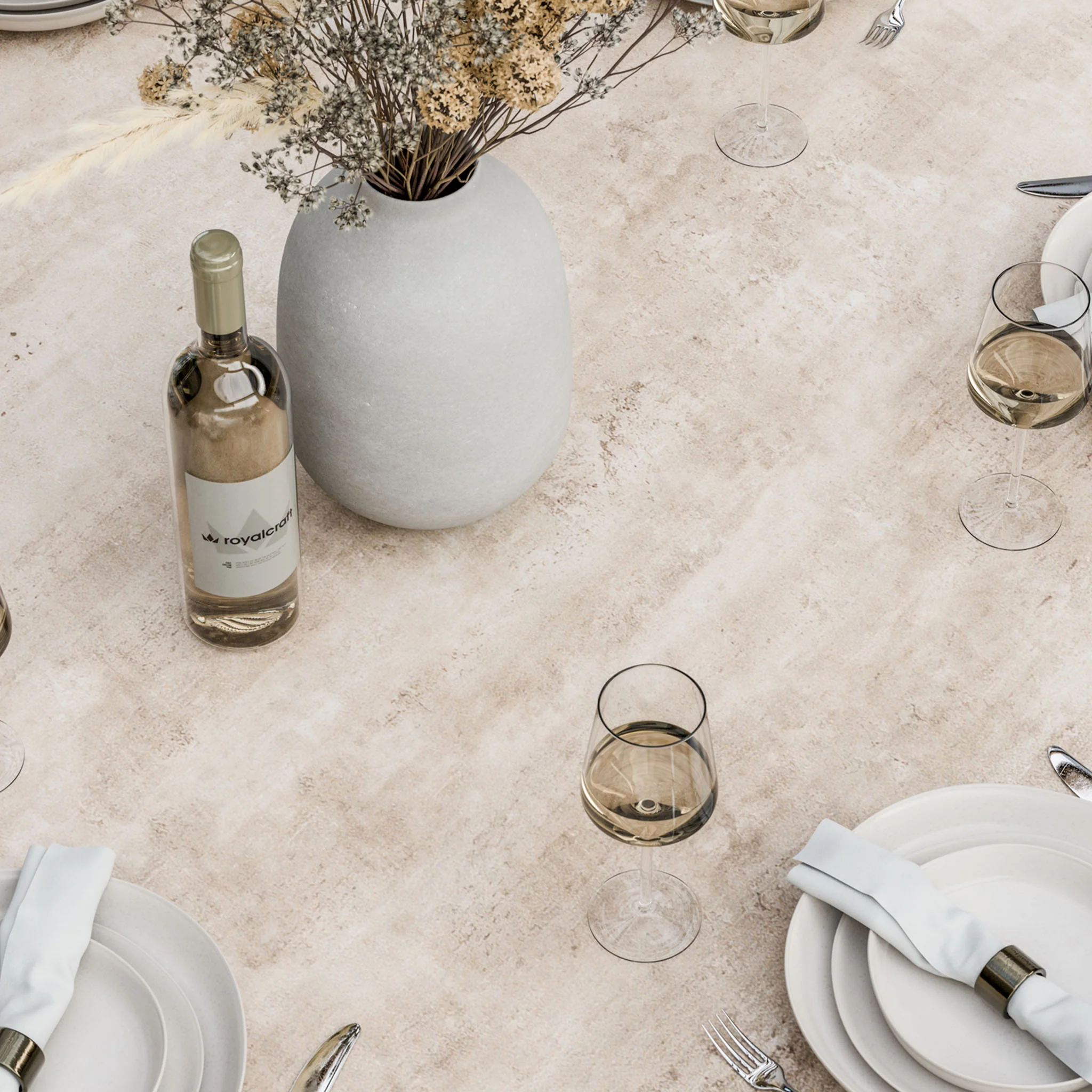 Bali 6 Seater Round Ceramic Glass Dining Set with Bali Rope Chairs - Image 3
