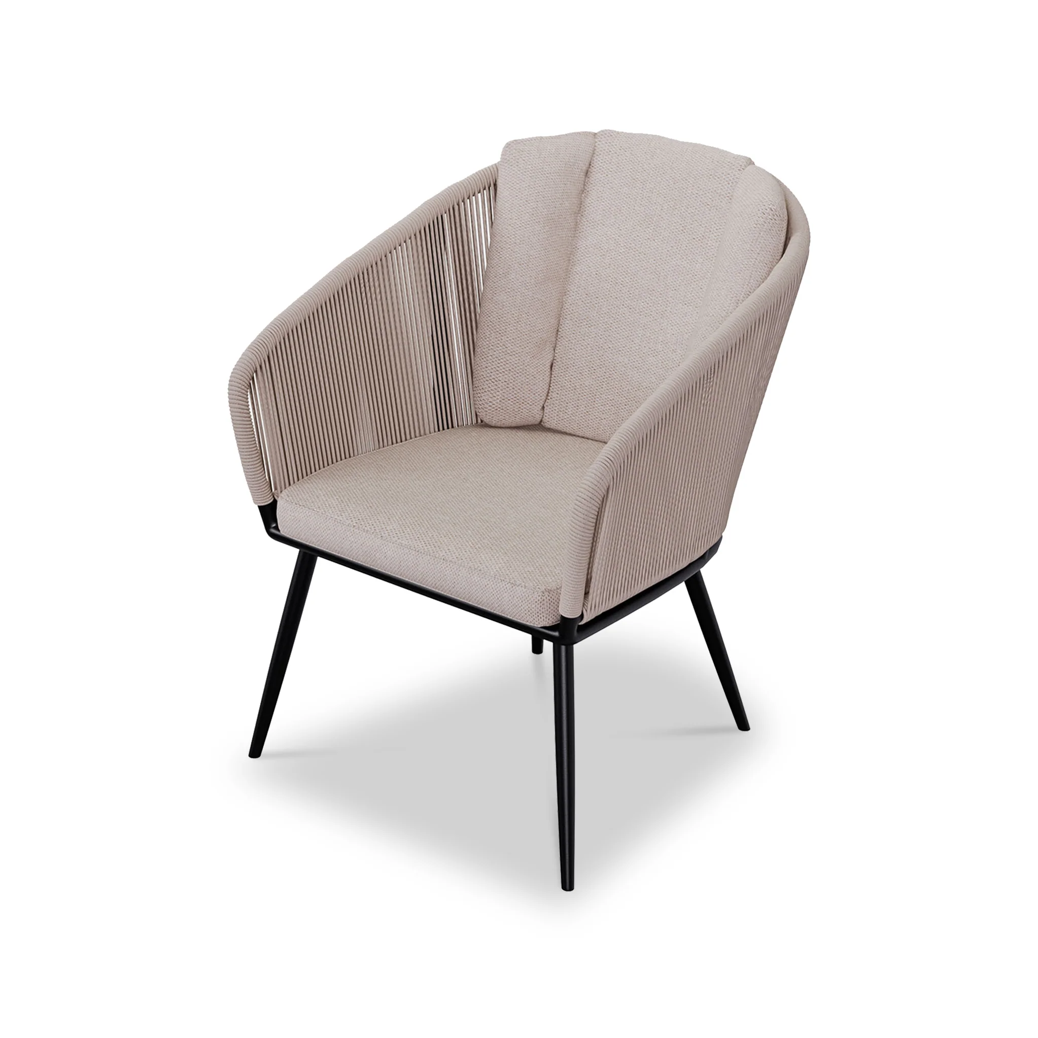 Bali 6 Seater Round Ceramic Glass Dining Set with Bali Rope Chairs - Image 8