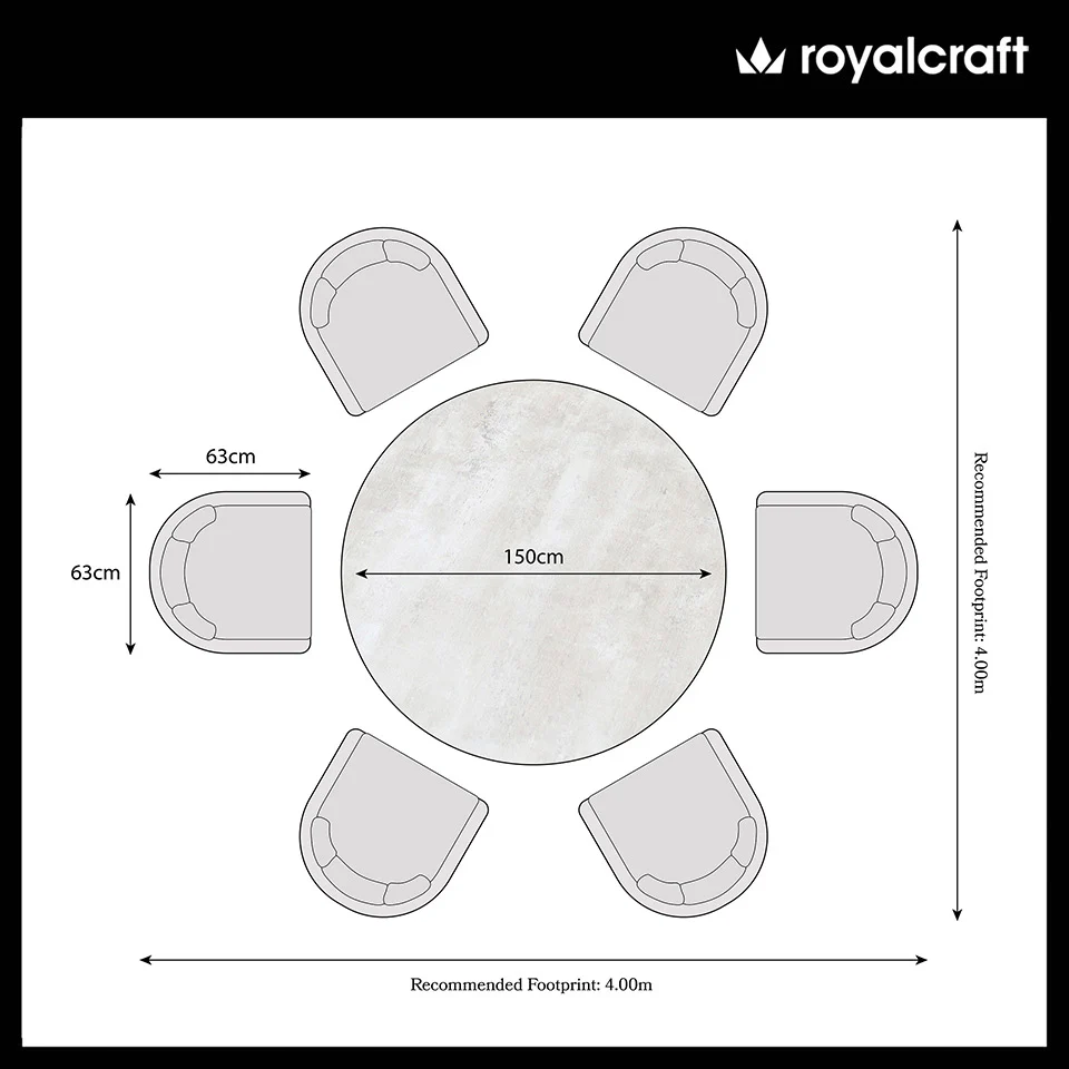 Bali 6 Seater Round Ceramic Glass Dining Set with Bali Rope Chairs - Image 9