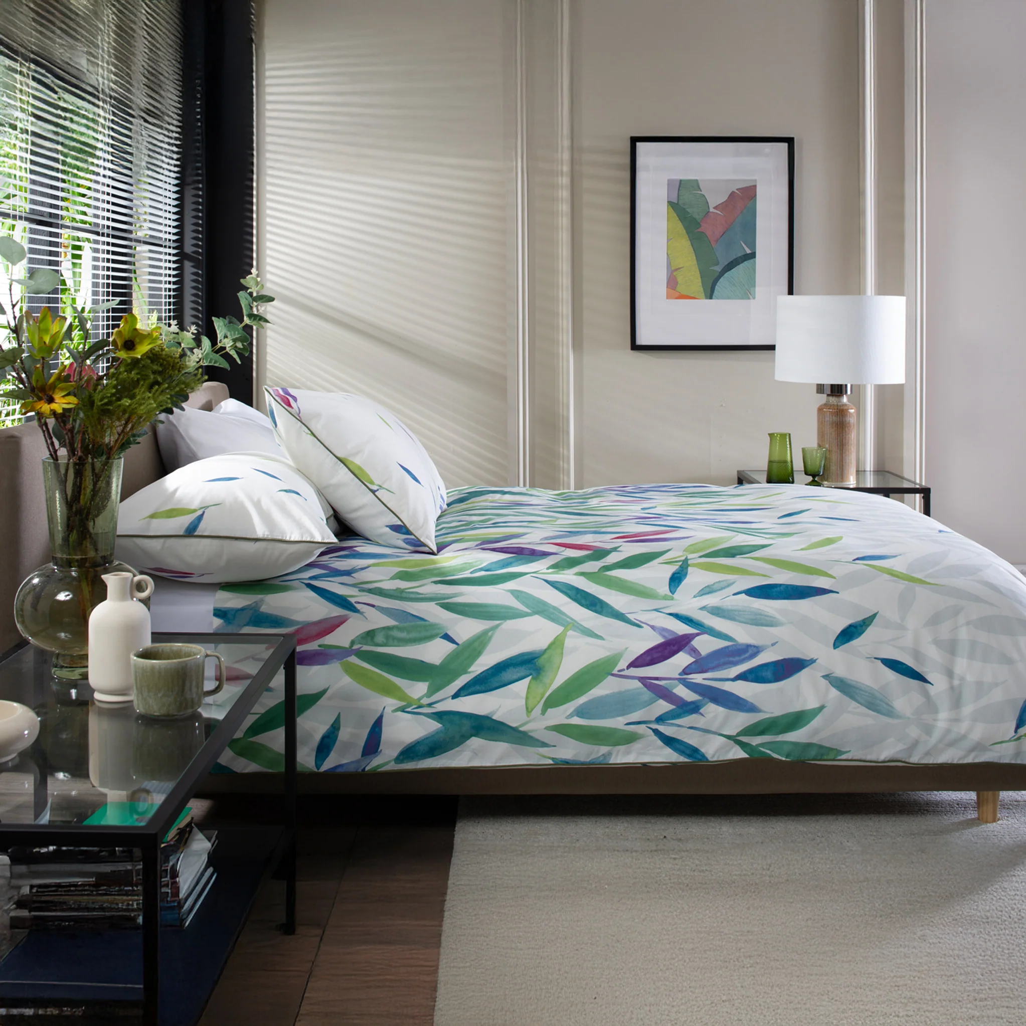 Bamboo Leaves Reversible Duvet Set - Image 2