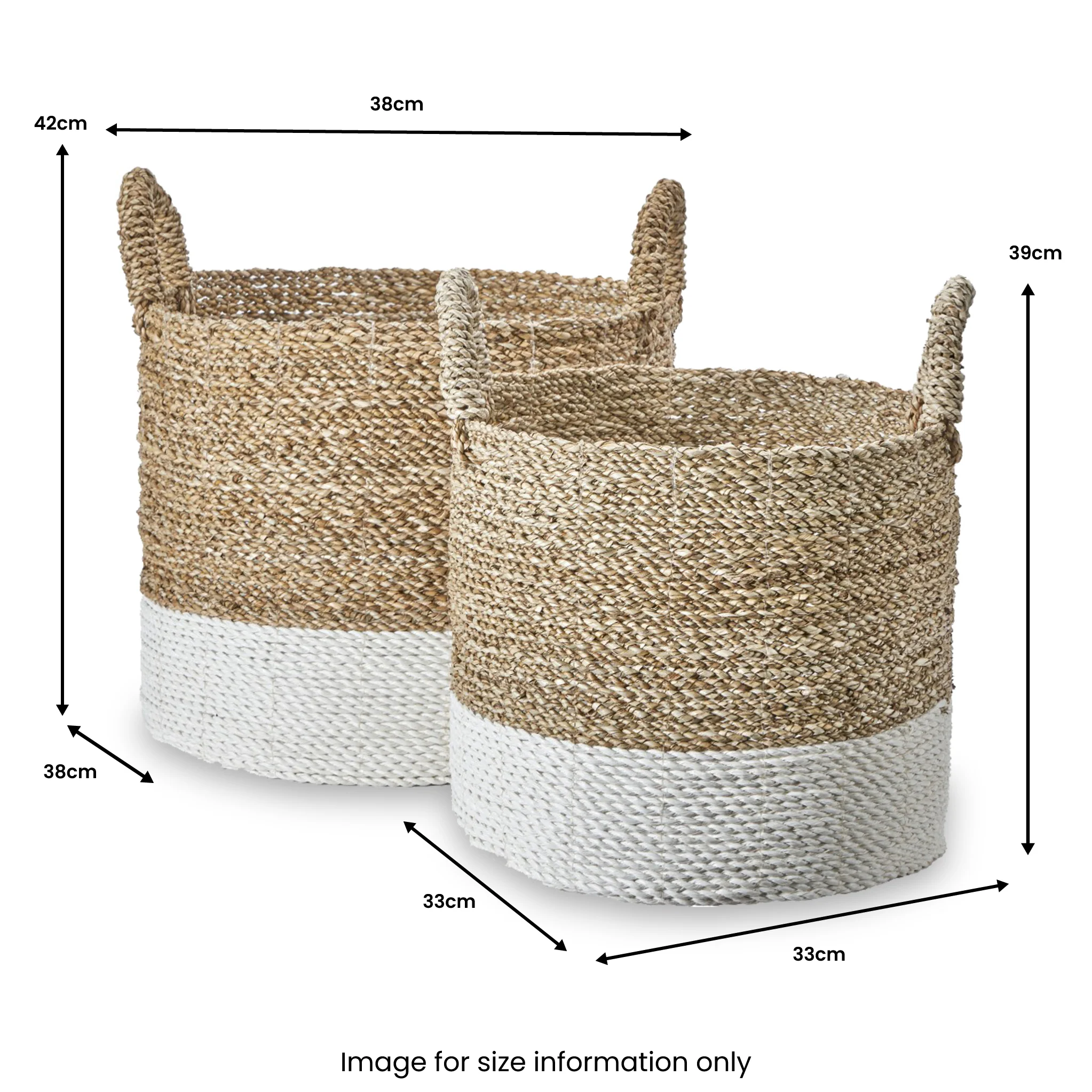 Banana Leaf Two Tone Baskets Set of 2 - Image 17