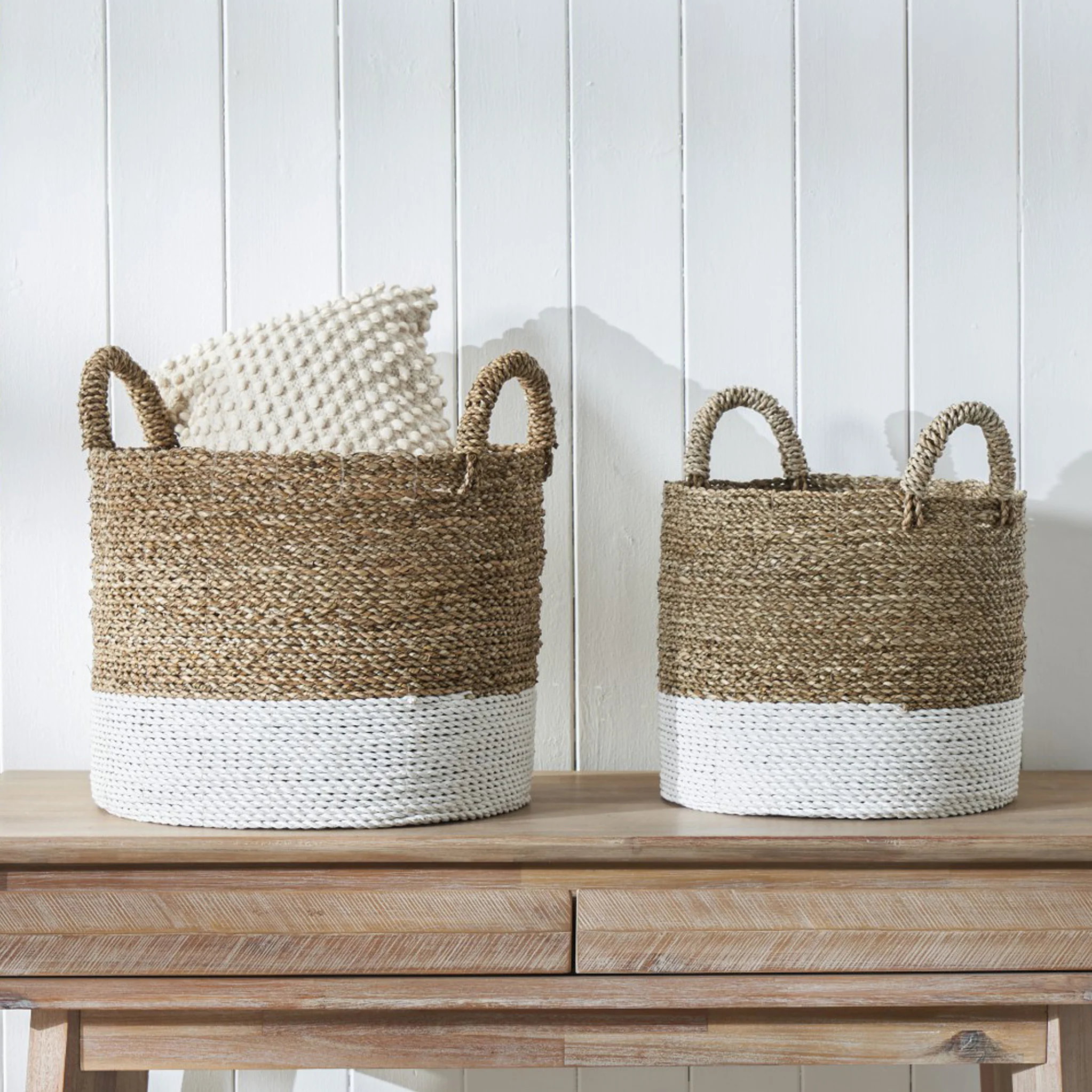 Banana Leaf Two Tone Baskets Set of 2 - Image 2