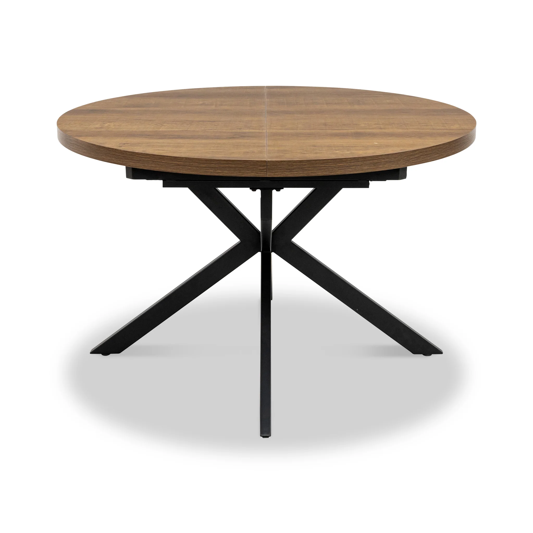 Barker 120cm-160cm Dark Oak Effect Extending Dining Table - Image 3