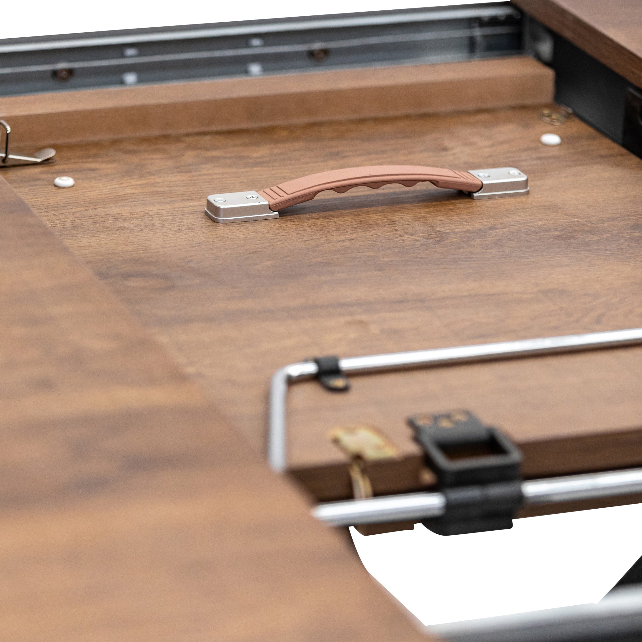Barker 120cm-160cm Dark Oak Effect Extending Dining Table - Image 4