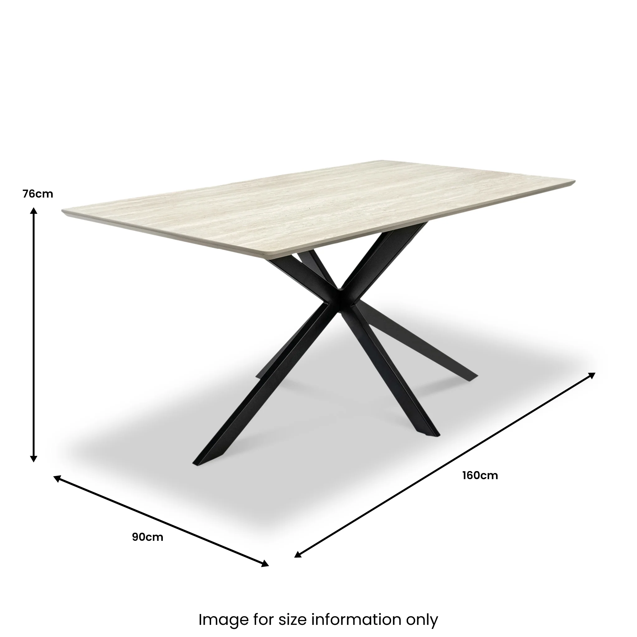 Barlo 160cm Travertine Effect Dining Table - Image 6