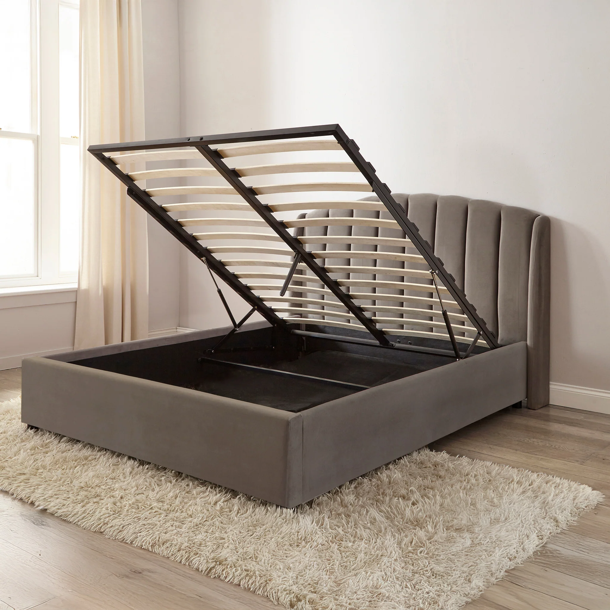 Barnet Pleated Storage Ottoman Bed Frame - Image 6