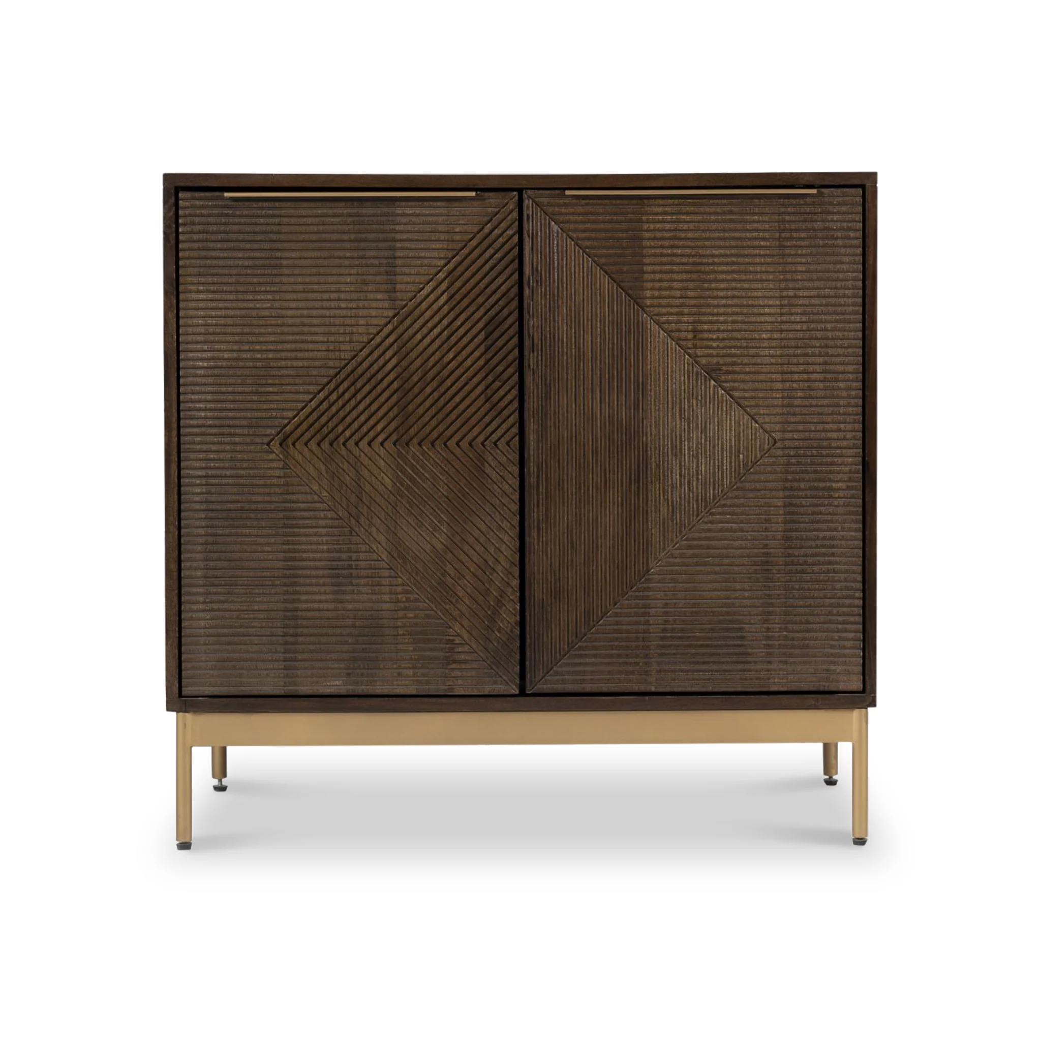 Beau Grooved Brown Mango Wood 2 Door Sideboard - Image 3