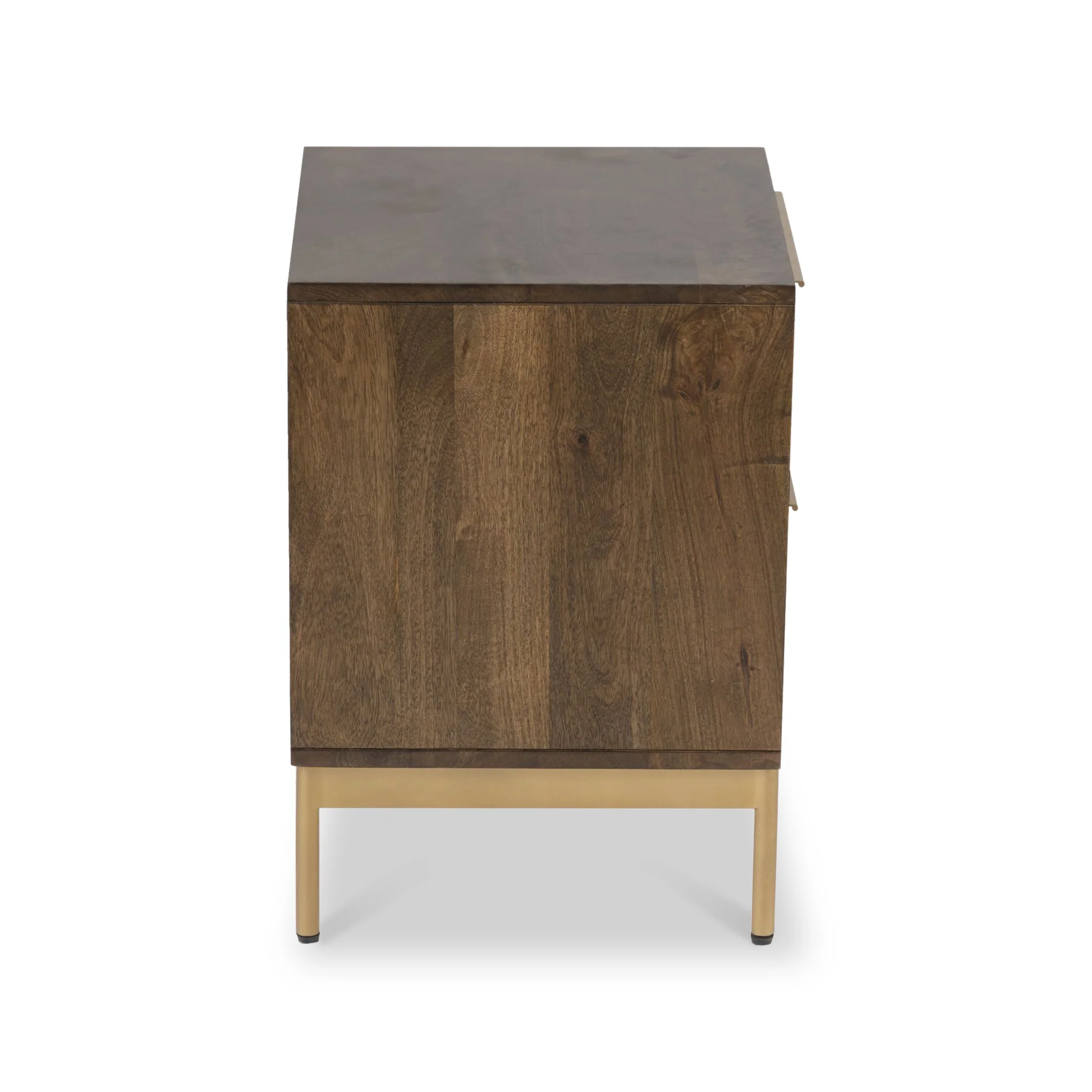 Beau Grooved Brown Mango Wood 2 Drawer Bedside - Image 3