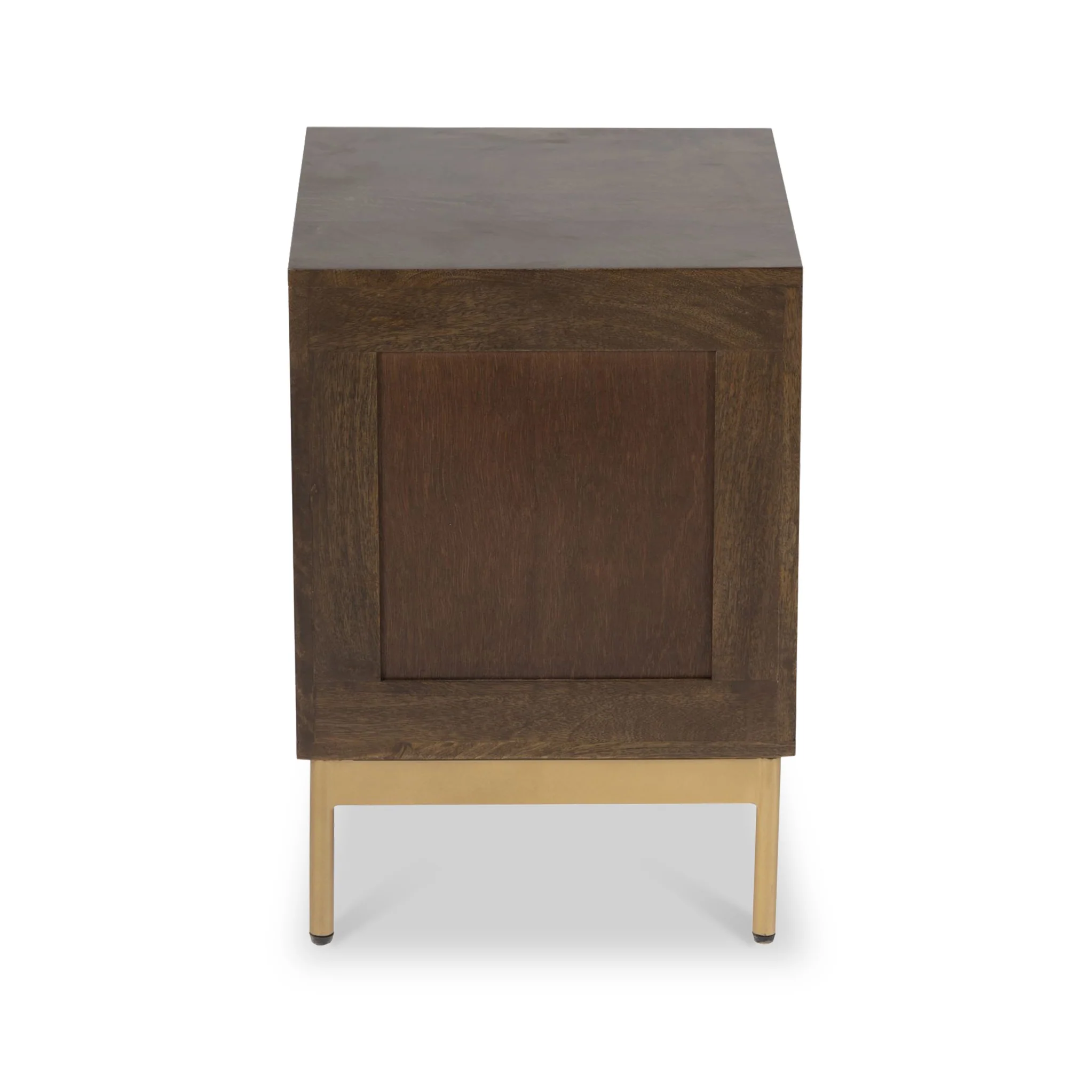 Beau Grooved Brown Mango Wood 2 Drawer Bedside - Image 6