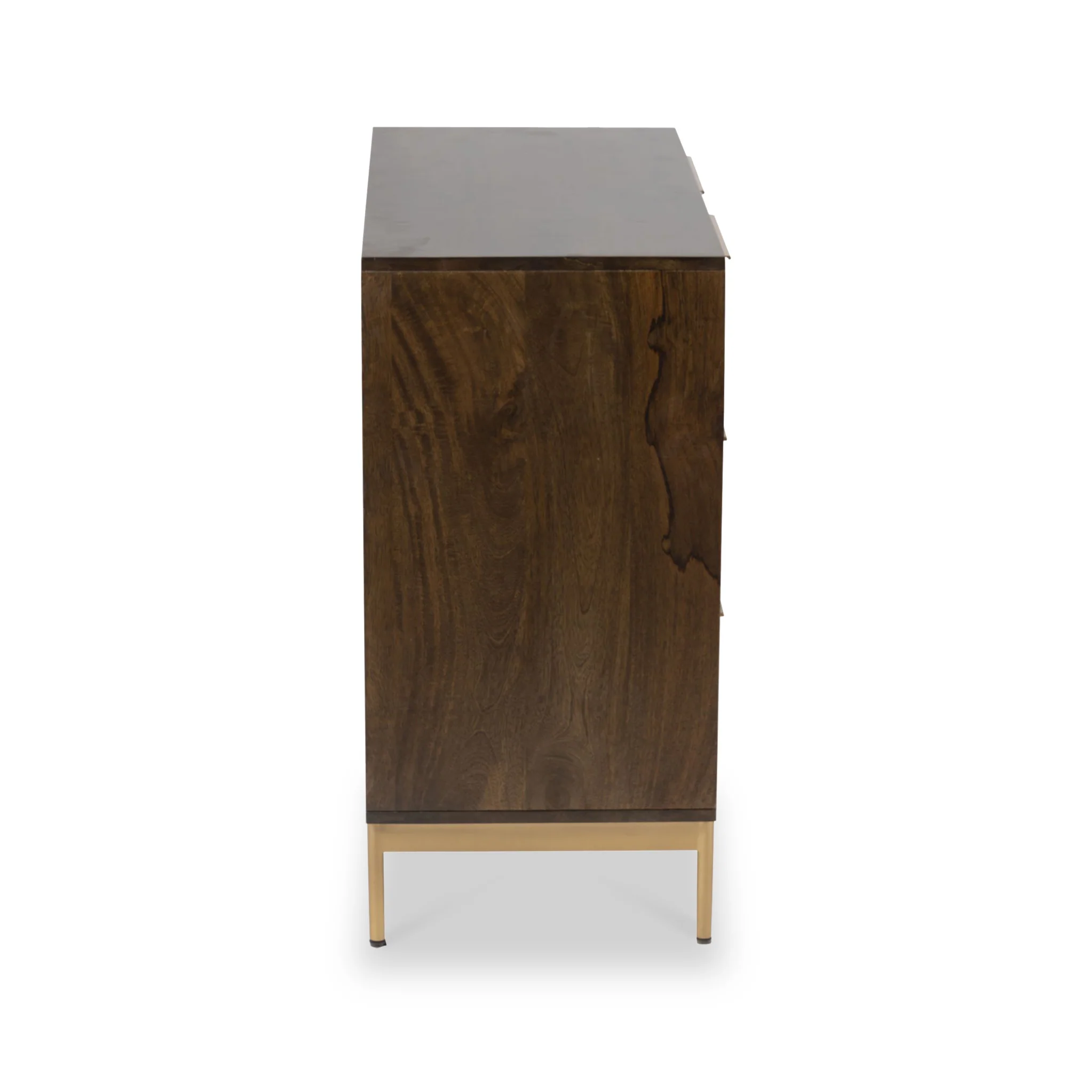 Beau Grooved Brown Mango Wood 3 Drawer Chest - Image 6