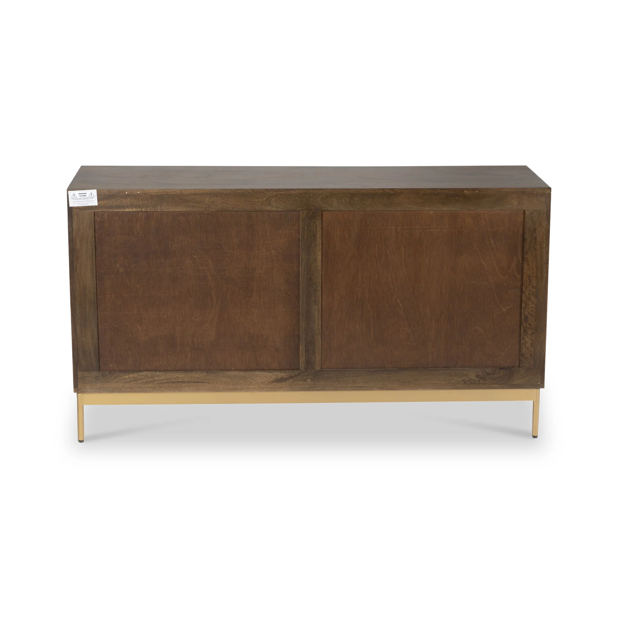 Beau Grooved Brown Mango Wood 4 Door Sideboard - Image 5