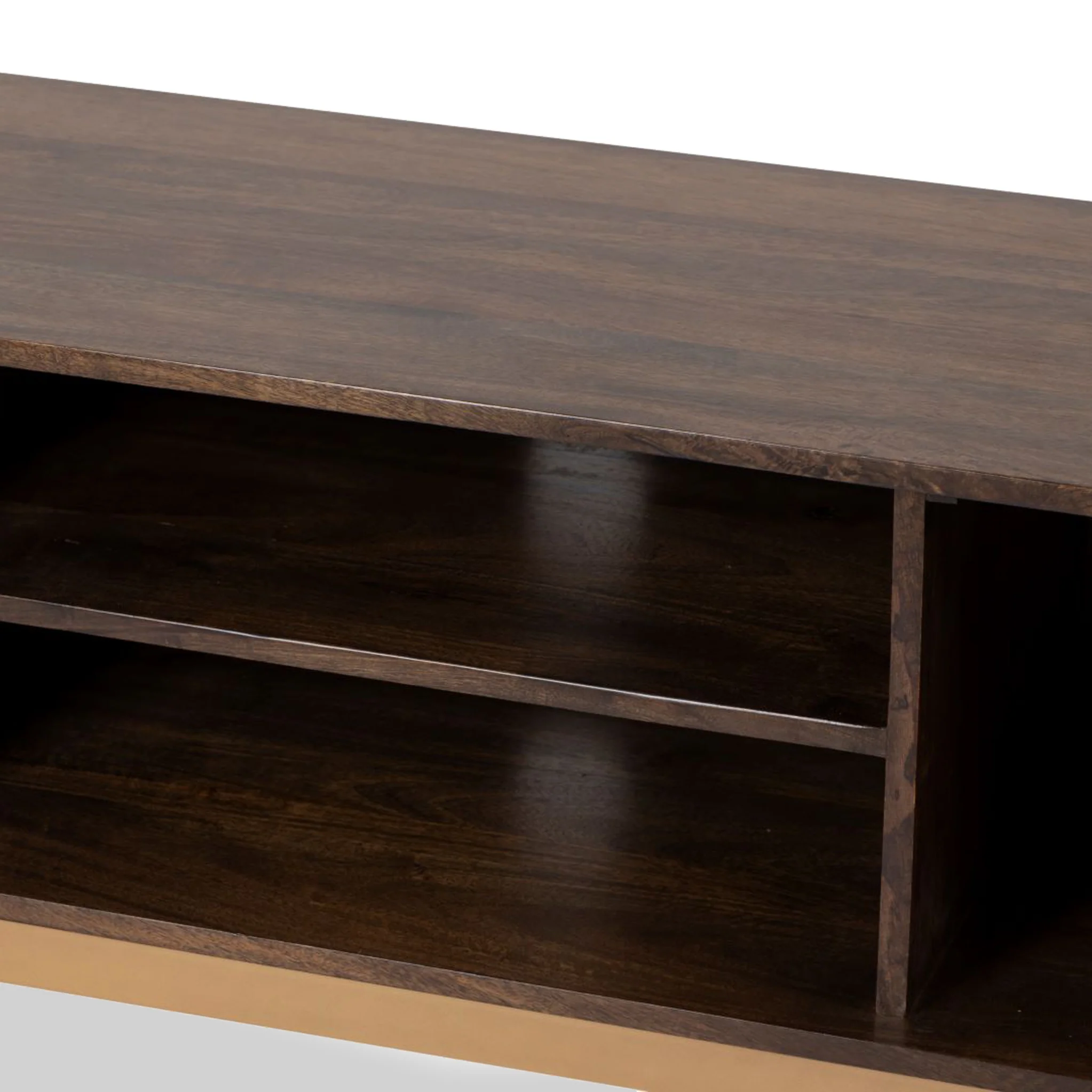 Beau Grooved Brown Mango Wood Extra Large TV Unit - Image 5