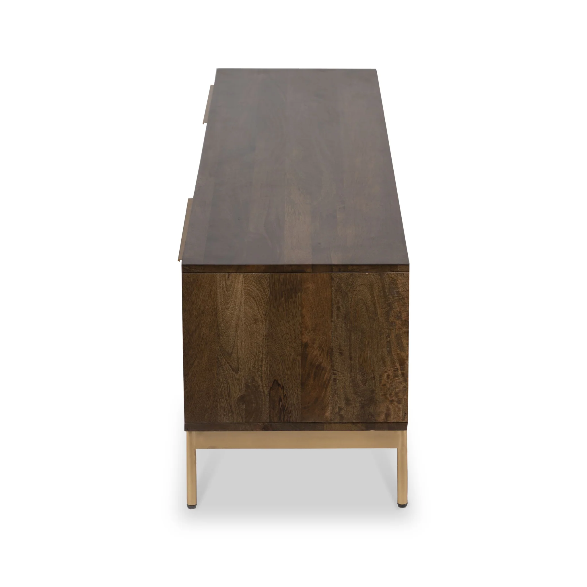 Beau Grooved Brown Mango Wood Extra Large TV Unit - Image 6