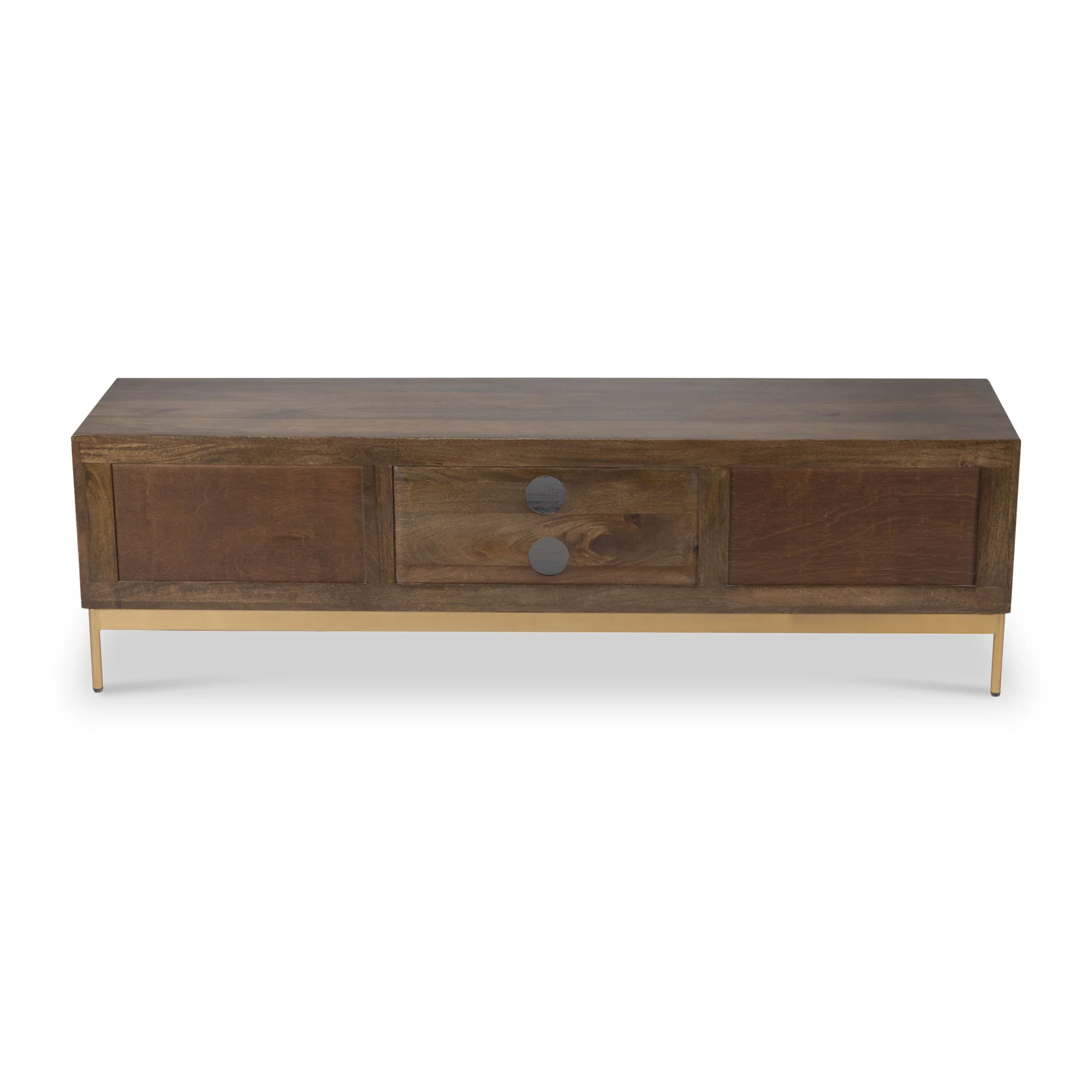 Beau Grooved Brown Mango Wood Extra Large TV Unit - Image 7