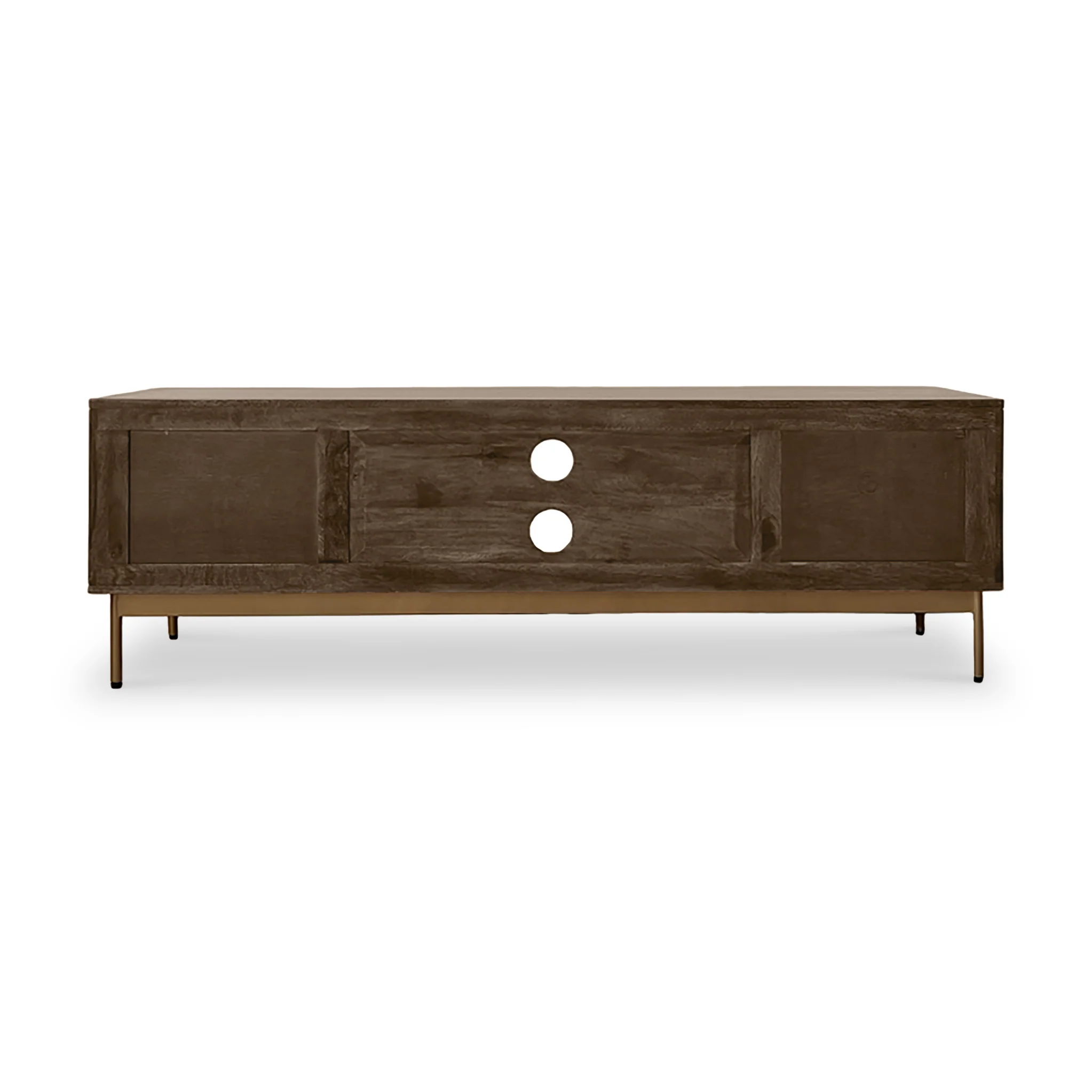 Beau Grooved Brown Mango Wood Large TV Unit - Image 5