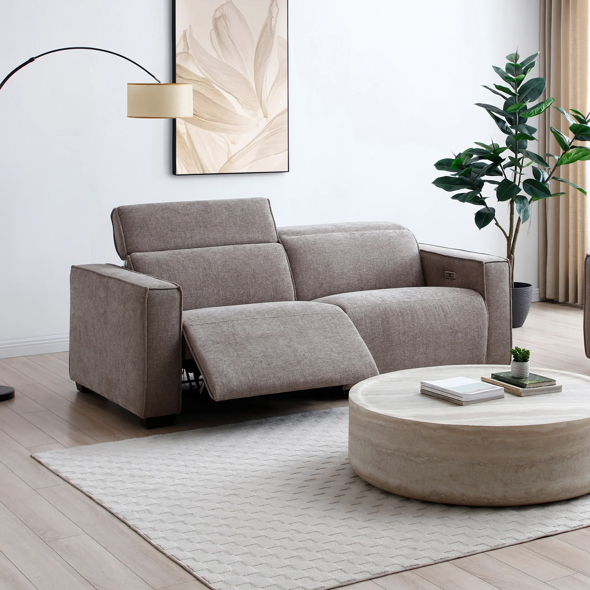 Beaumont Chenille 3 Seater Power Recliner Sofa - Image 2